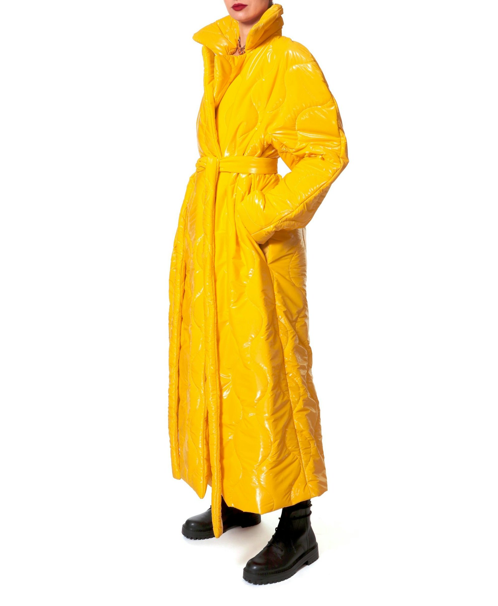 Coat Harlow Super Yellow in Yellow made by HALEWSKI