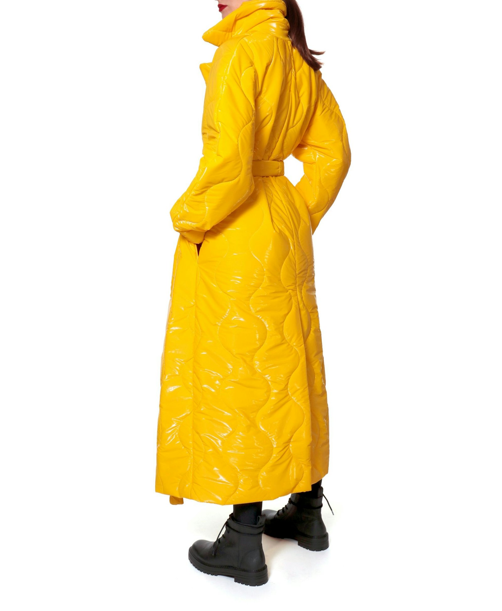 Coat Harlow Super Yellow in Yellow made by HALEWSKI
