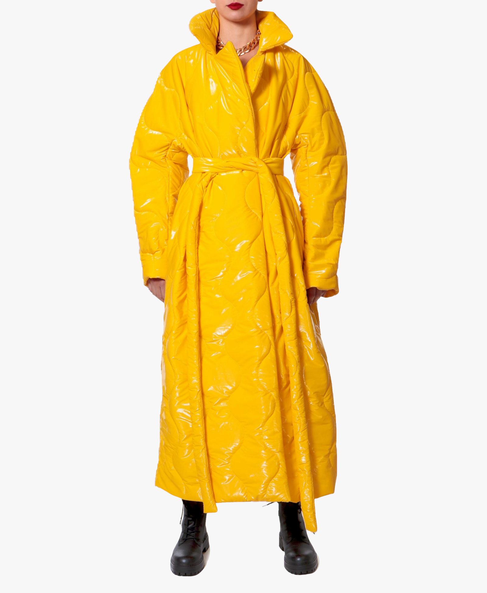 Coat Harlow Super Yellow in Yellow made by HALEWSKI