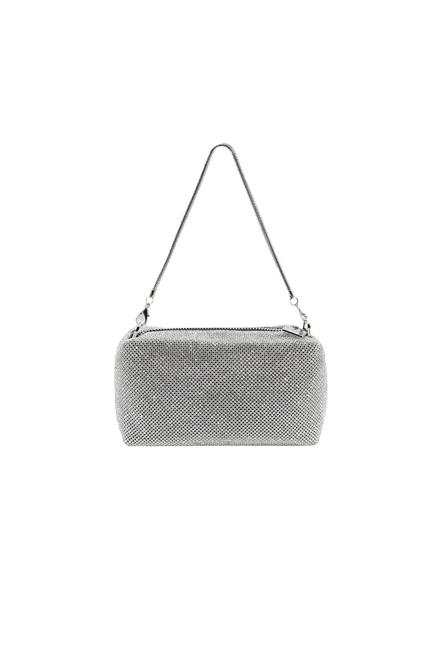 Daniele Morena Silver Crystals Mini Handbag In Neutral