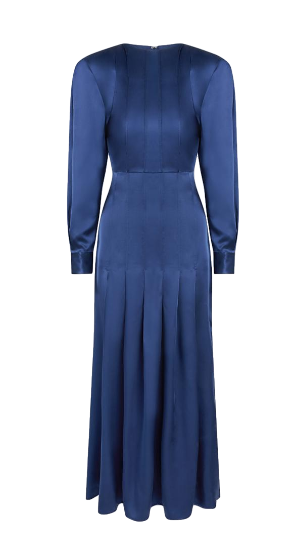 Shop Sara Tamimi Pin Tuck Dress (pre In Blue