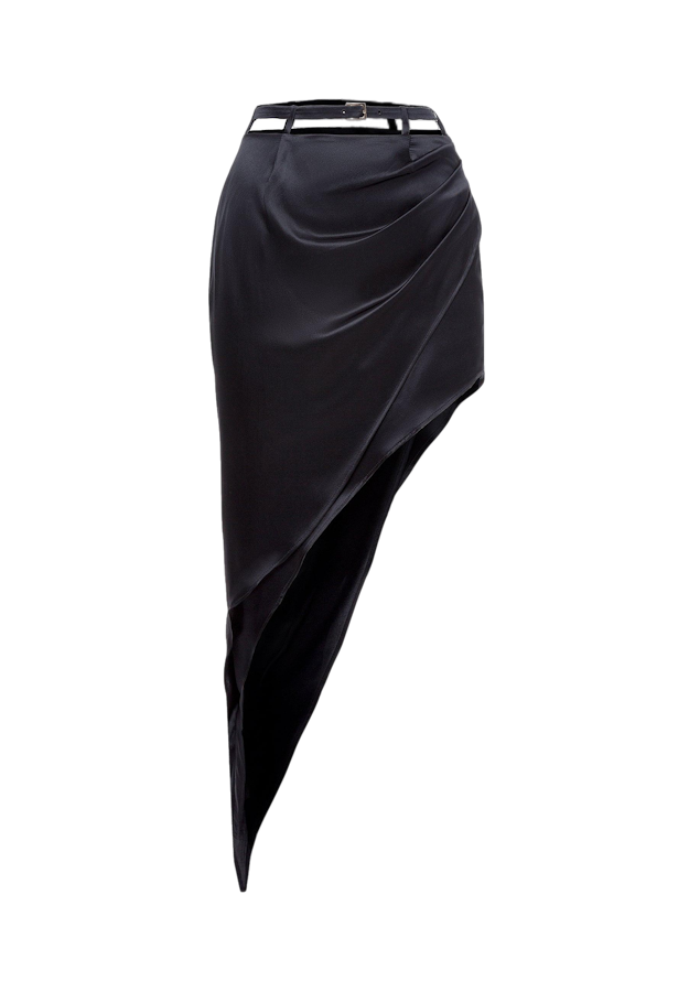 Divalo Jess Satin Double Skirt In Black