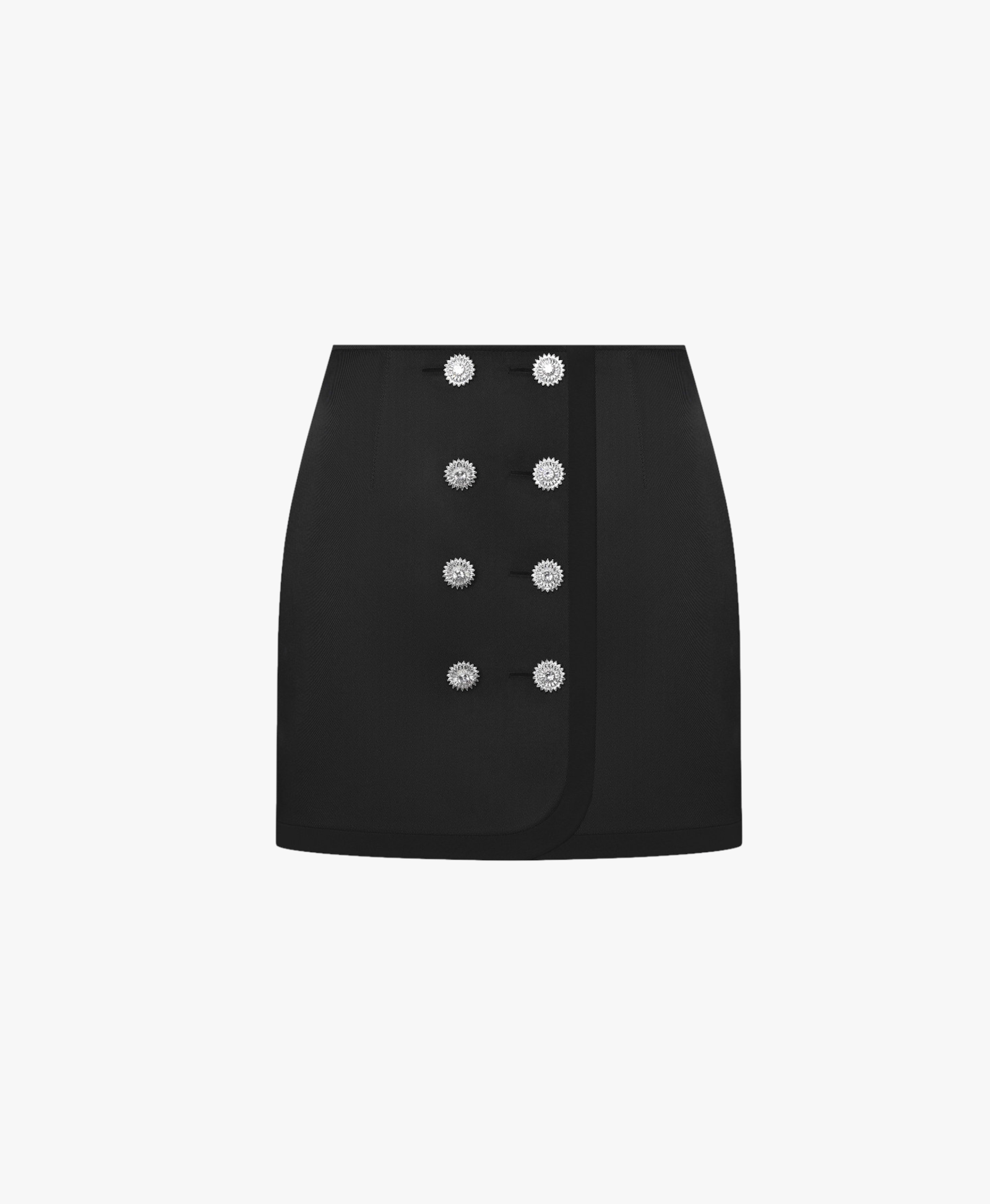 ZIRCON BUTTON MINI SKIRT made by KEBURIA