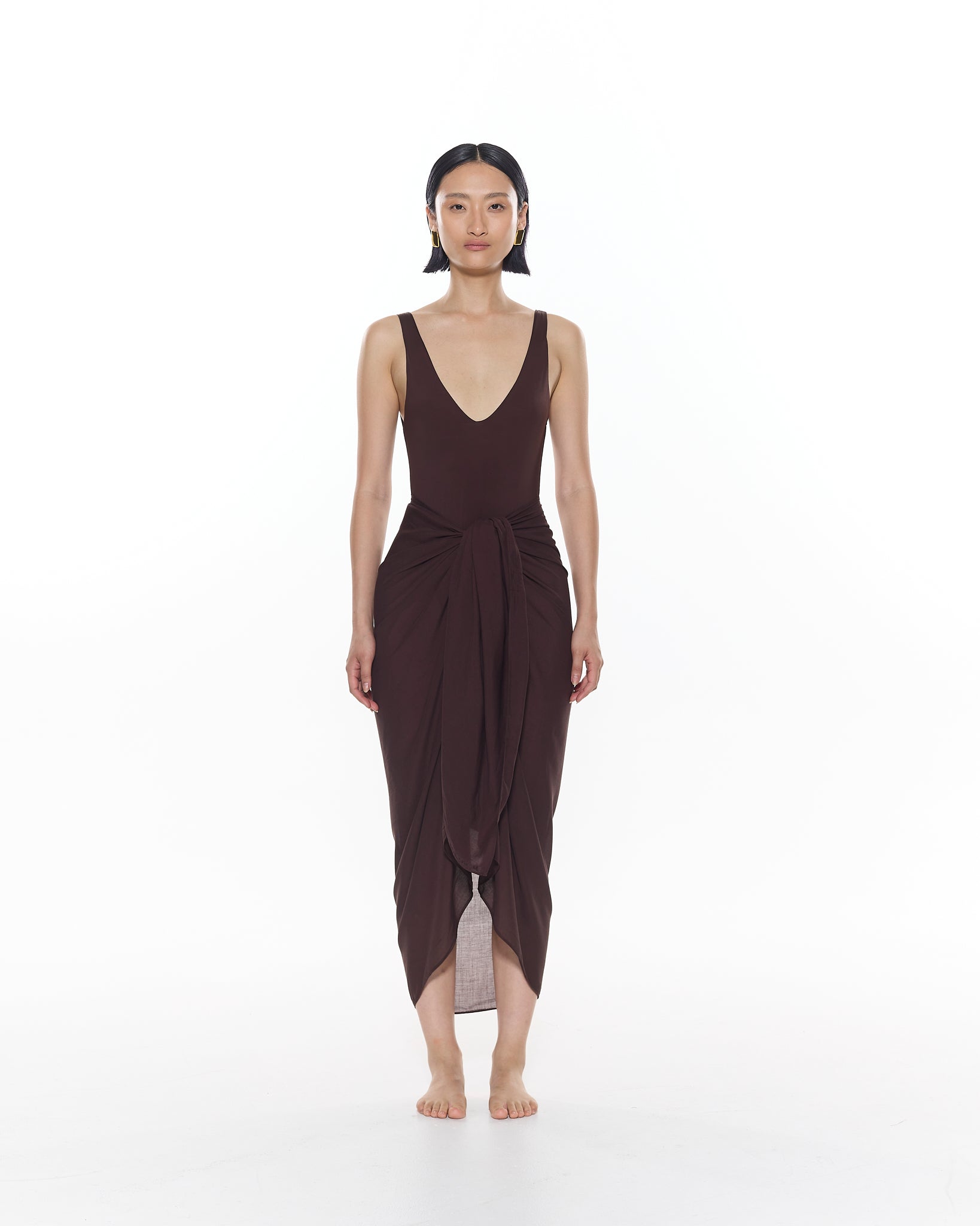 Shop Myraswim Dexter Sarong | Chocolate In Brown