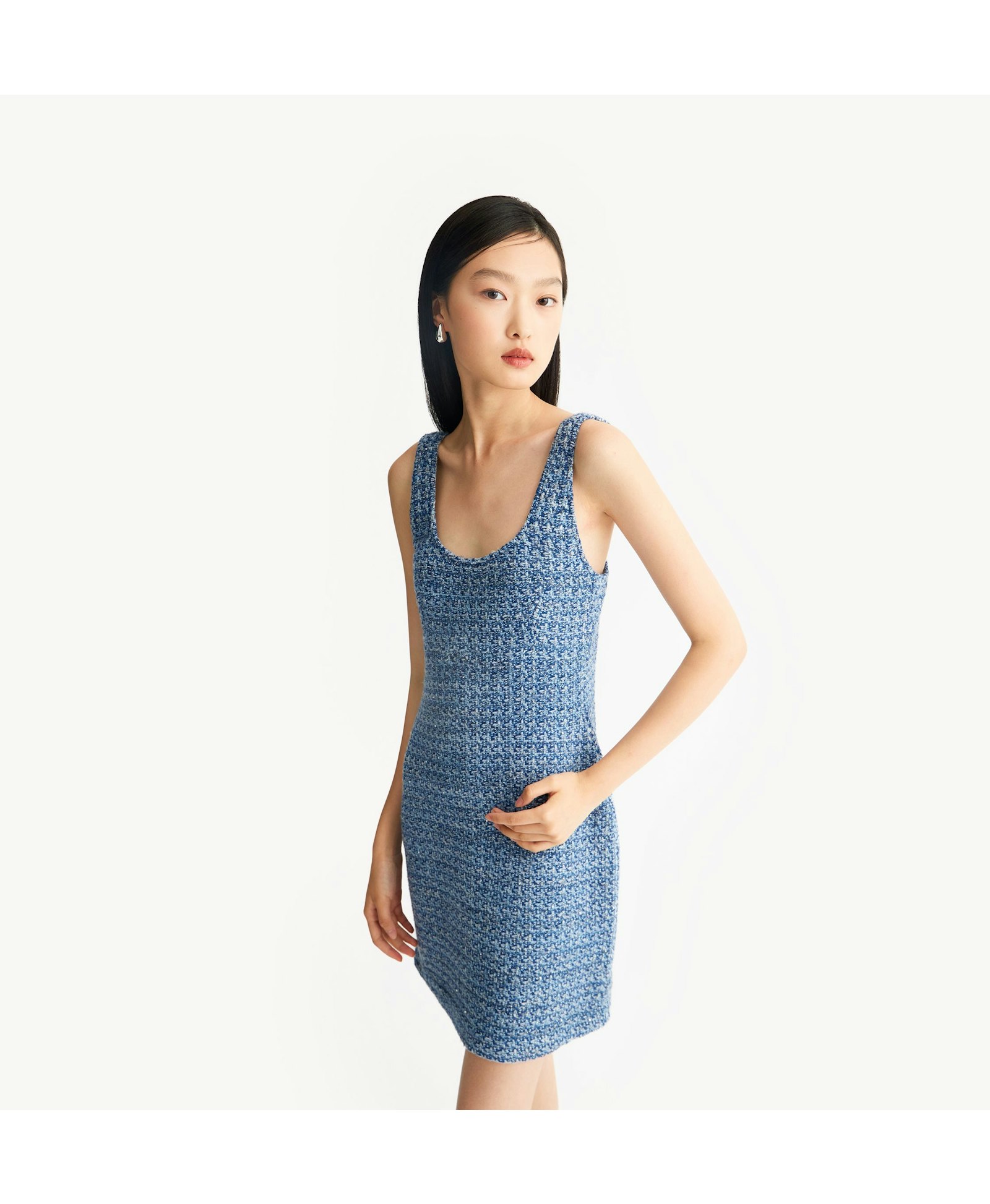 MULTICOLORED SEQUINED TWEED DRESS made by CRUSH Collection