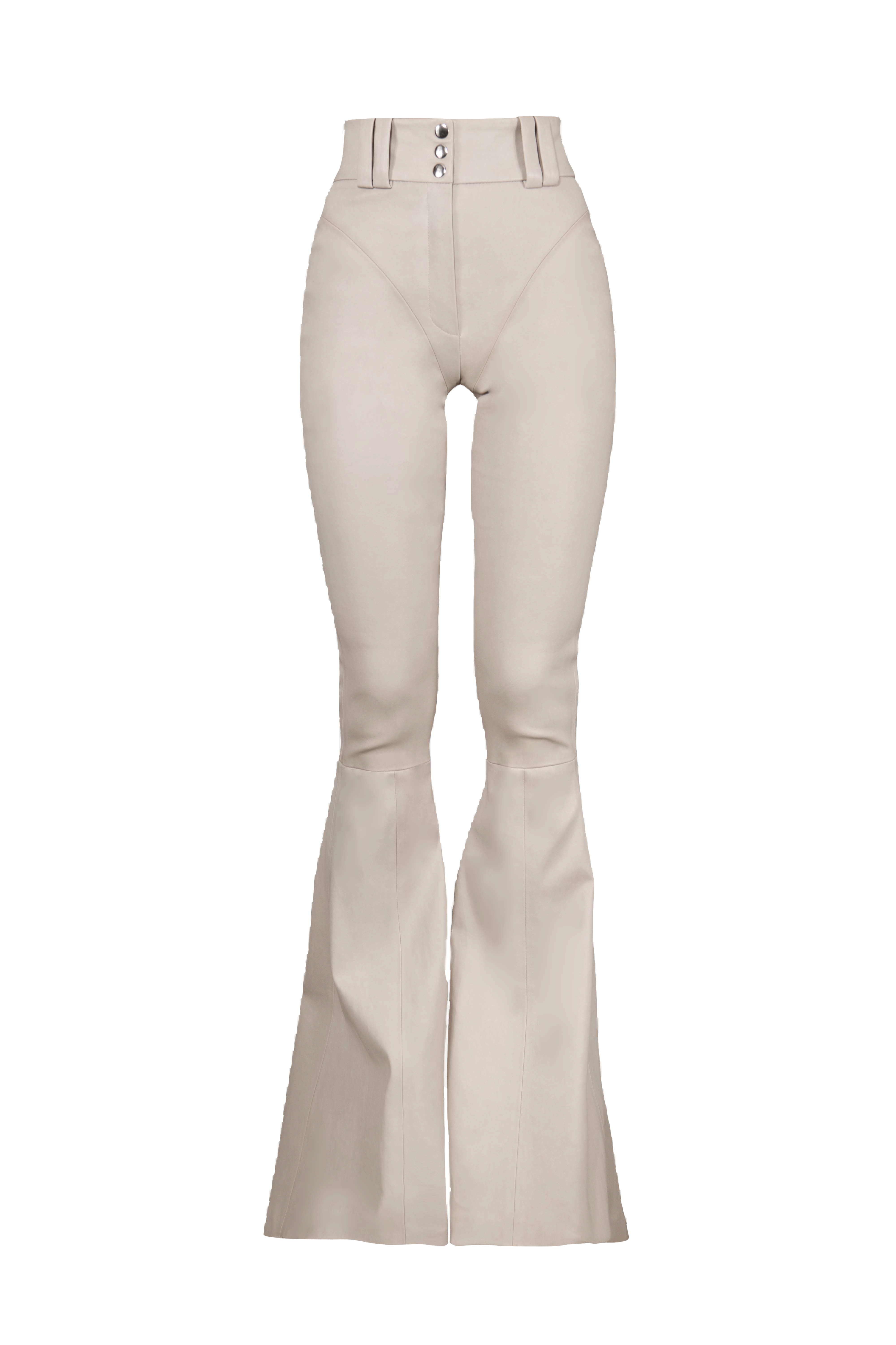 Vol Second Skin Leather Trousers In Beige