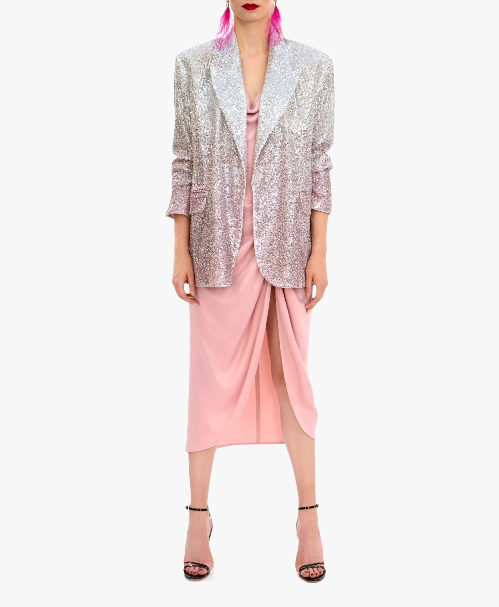 Sequin Blazer Gioia Silver Peony made by HALEWSKI