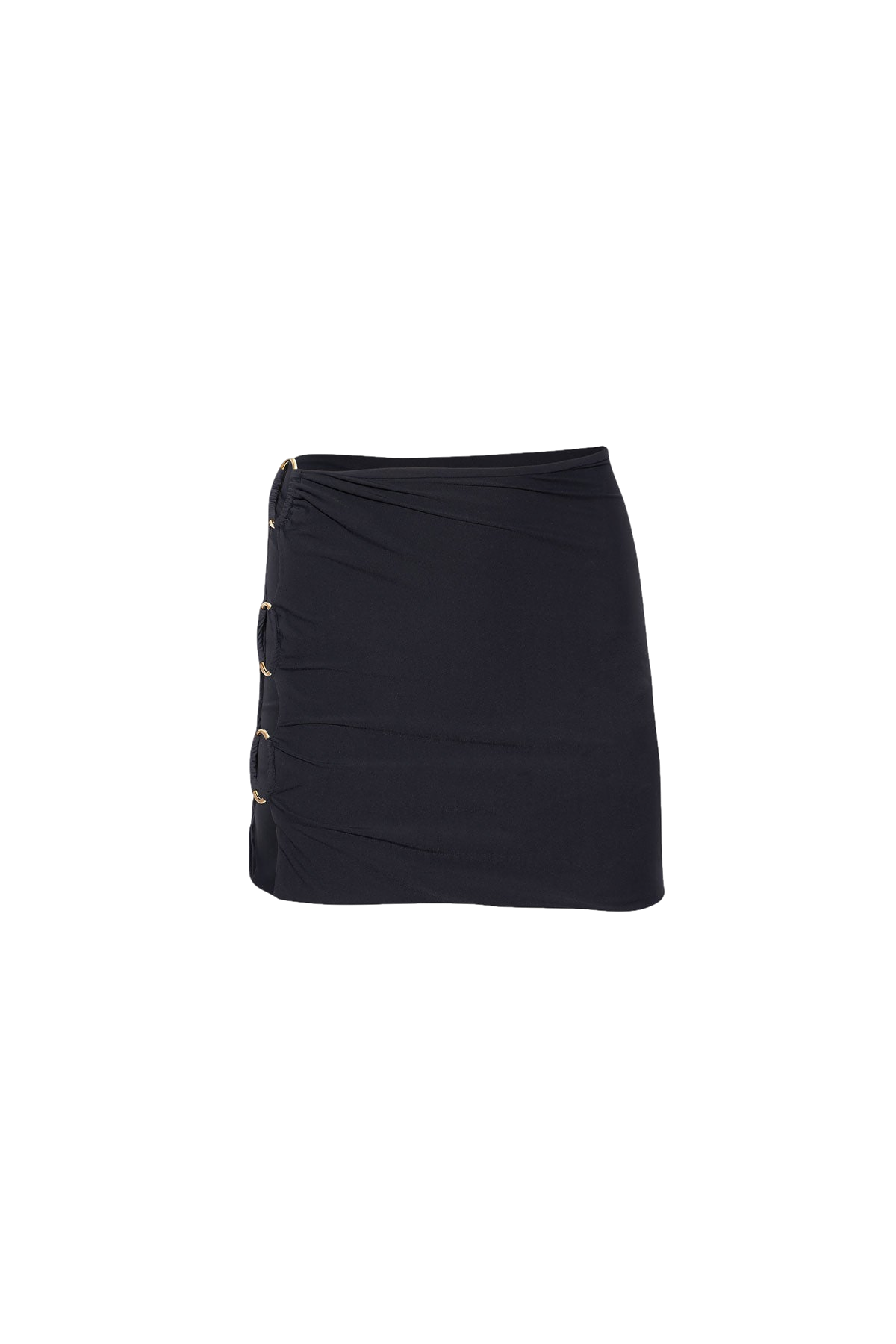 Sara Cristina Shell Ruched Mini Skirt In Black