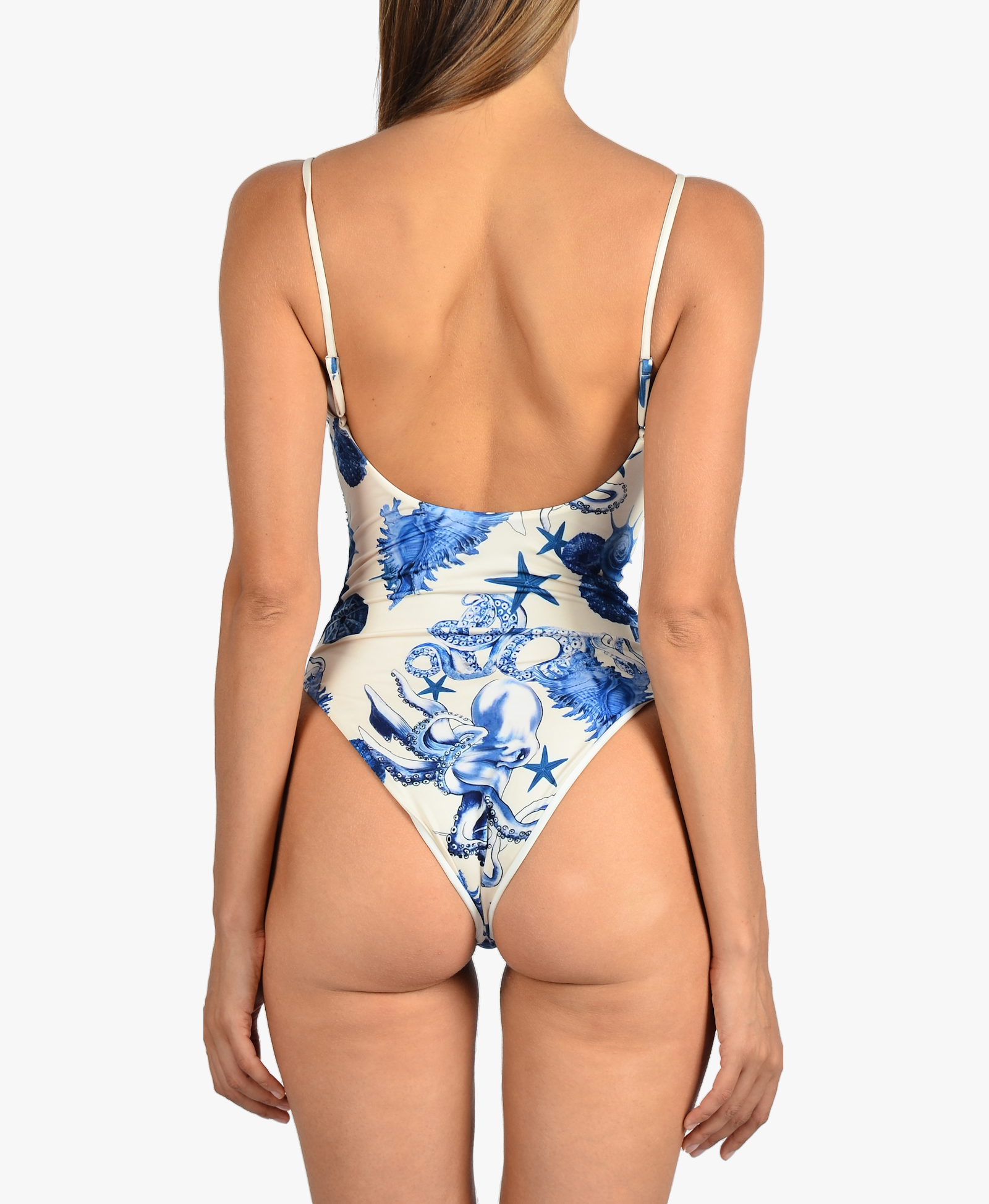 Ondine Hand Beaded Scoop Back Swimsuit made by Oceanus Swimwear