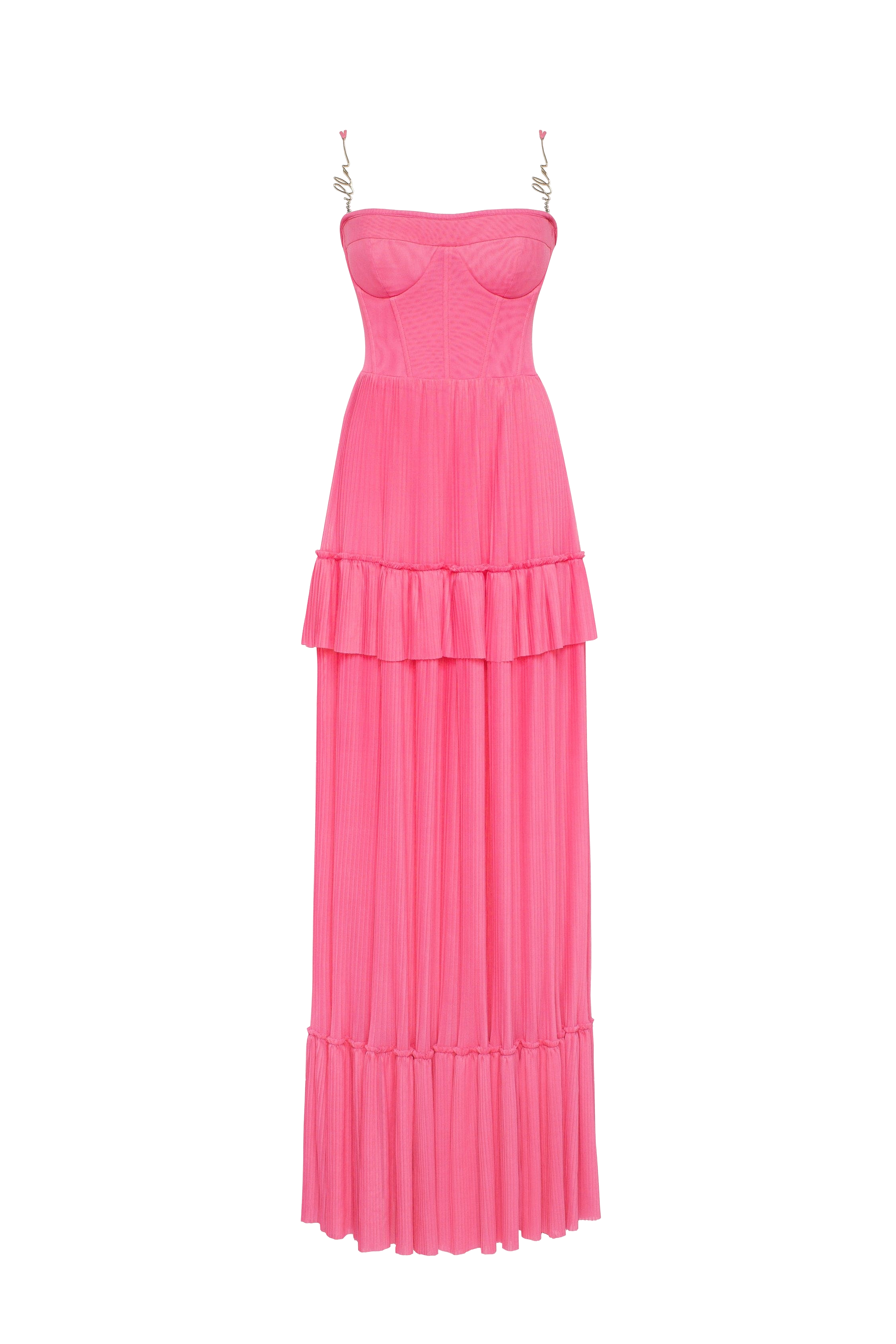 Shop Milla Barbie Pink Spaghetti Strap Pleated Maxi Dress, Garden Of Eden
