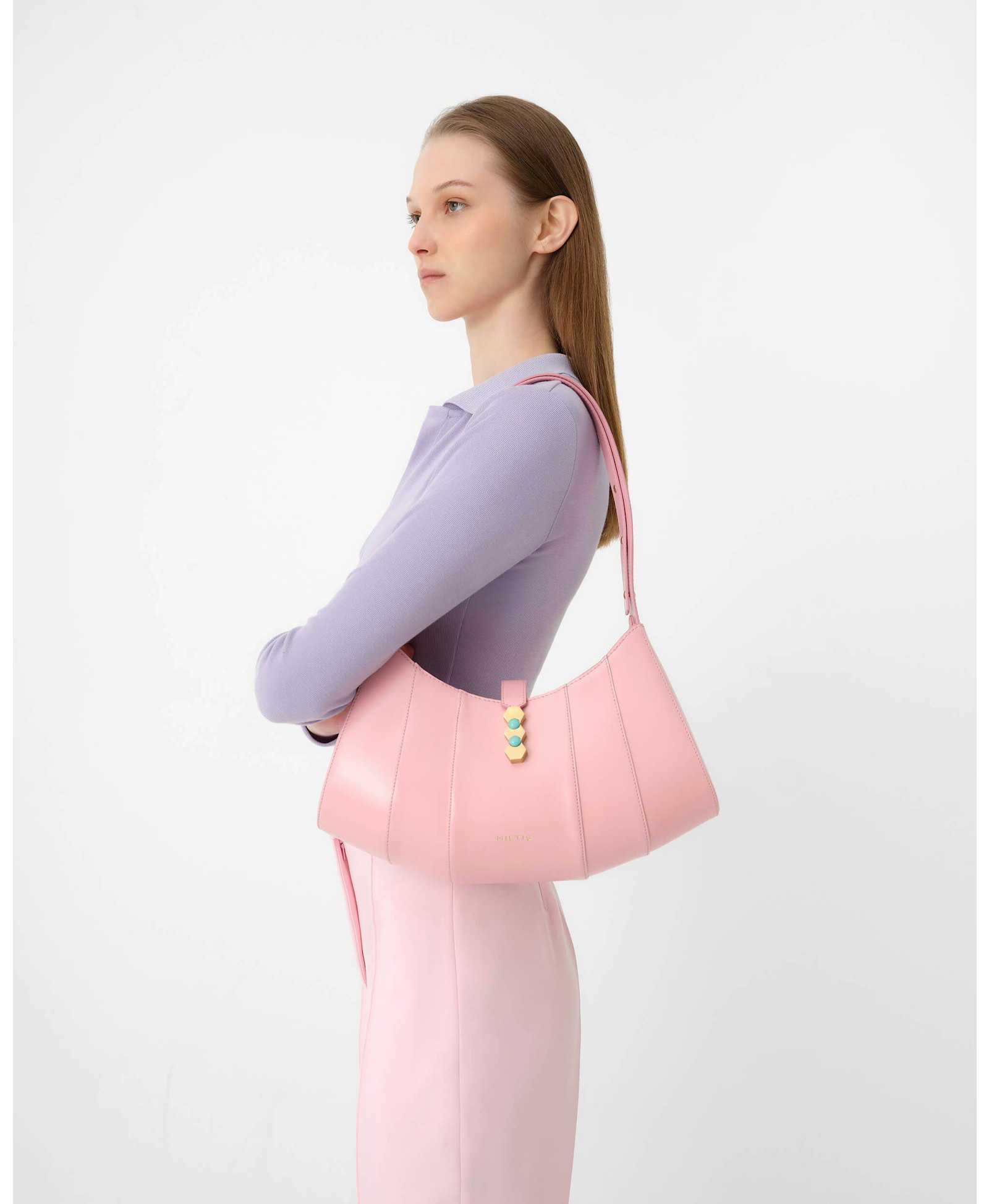 Tate Hobo Pink in Pink made by Mietis