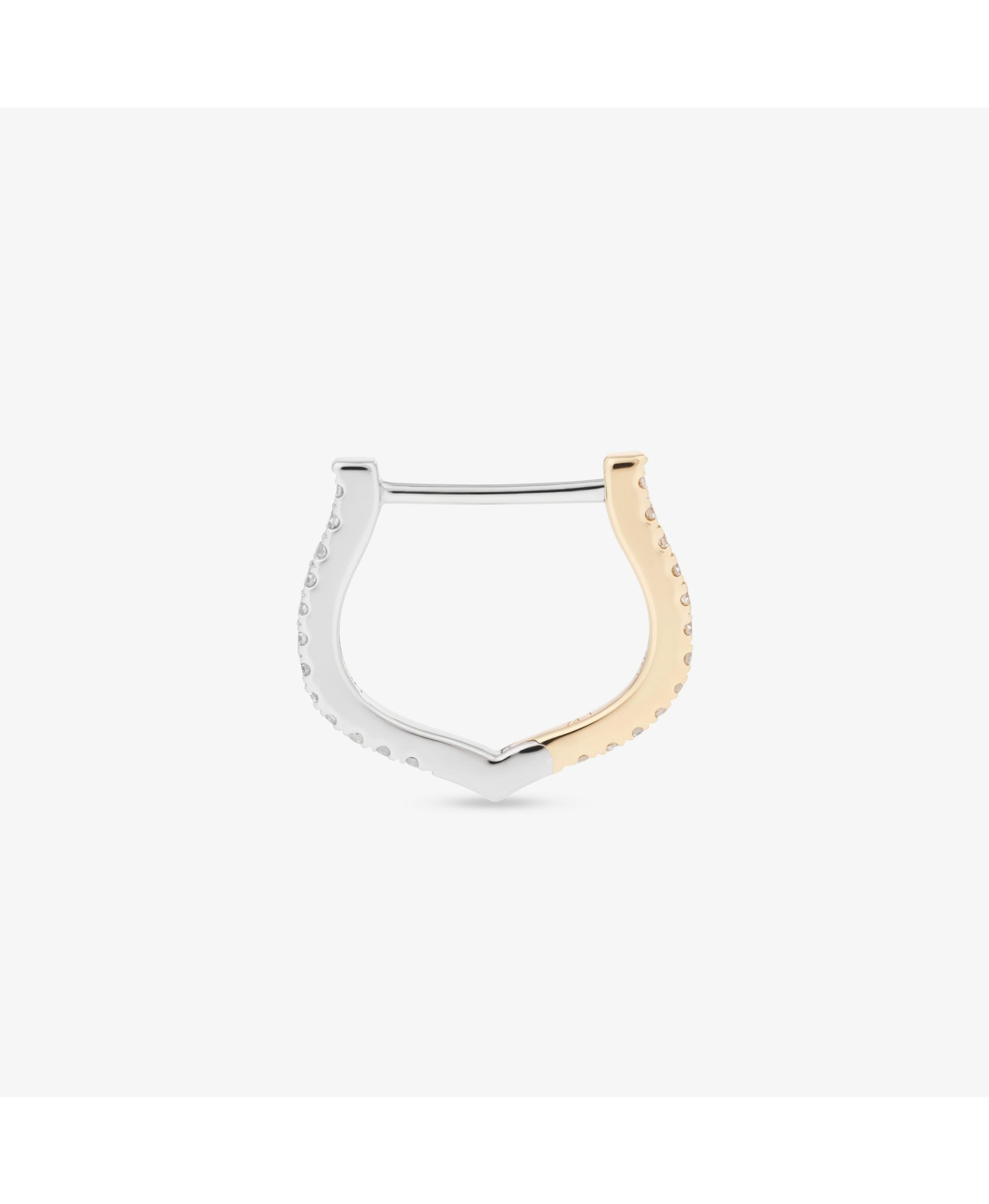 HORSESHOE HOOP WHITE DIAMOND & YELLOW/WHITE GOLD - 14mm made by ENNUI