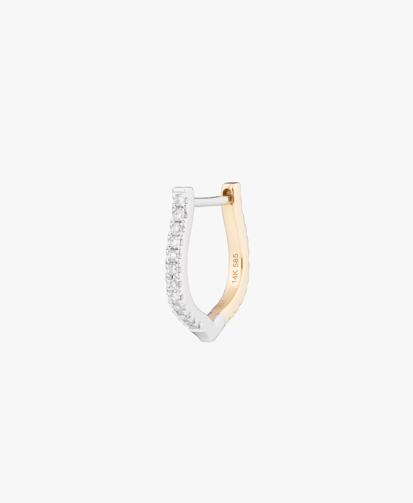 HORSESHOE HOOP WHITE DIAMOND & YELLOW/WHITE GOLD - 14mm made by ENNUI