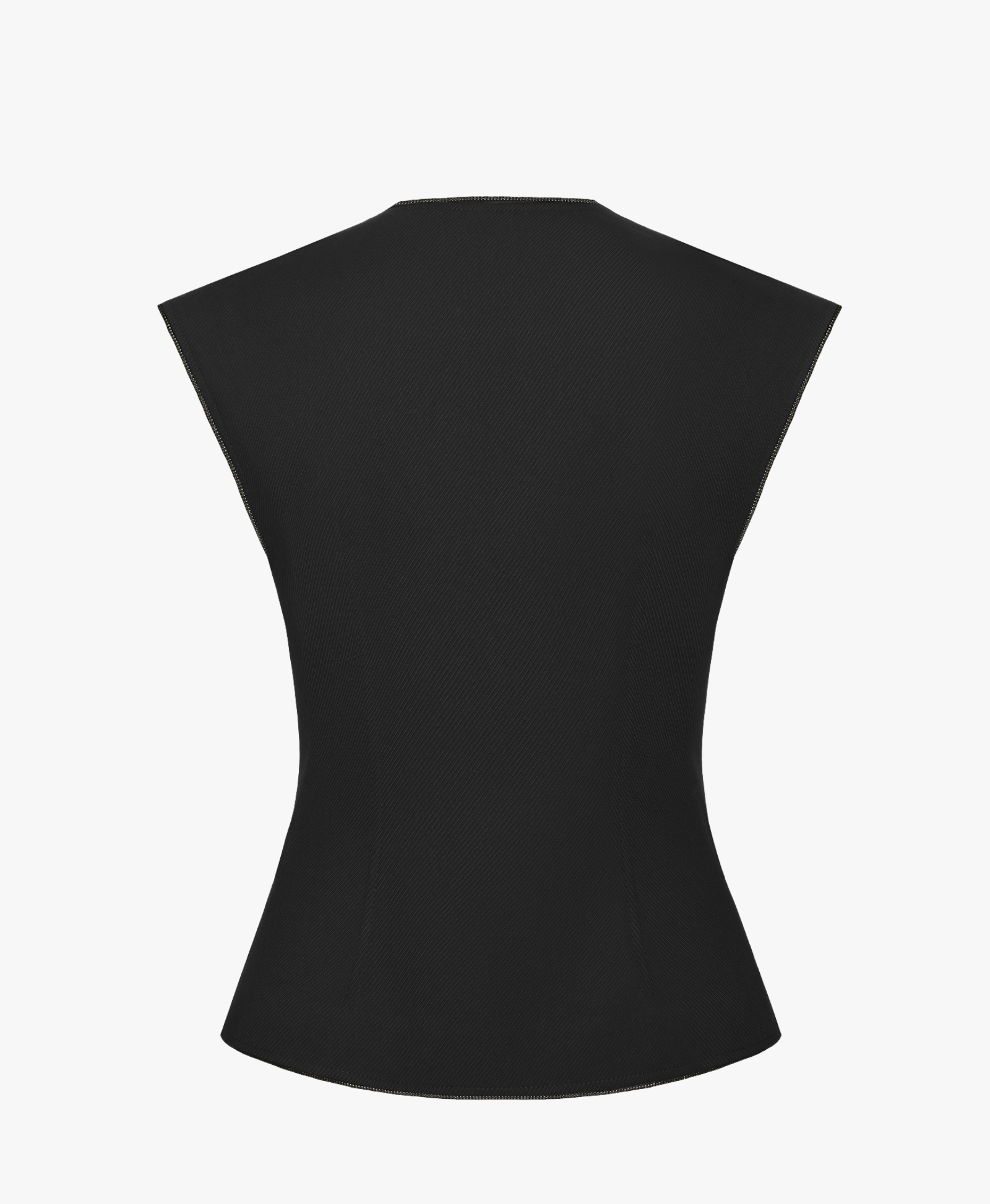 BUTTON EMBELLISHED LONGLINE VEST made by KEBURIA
