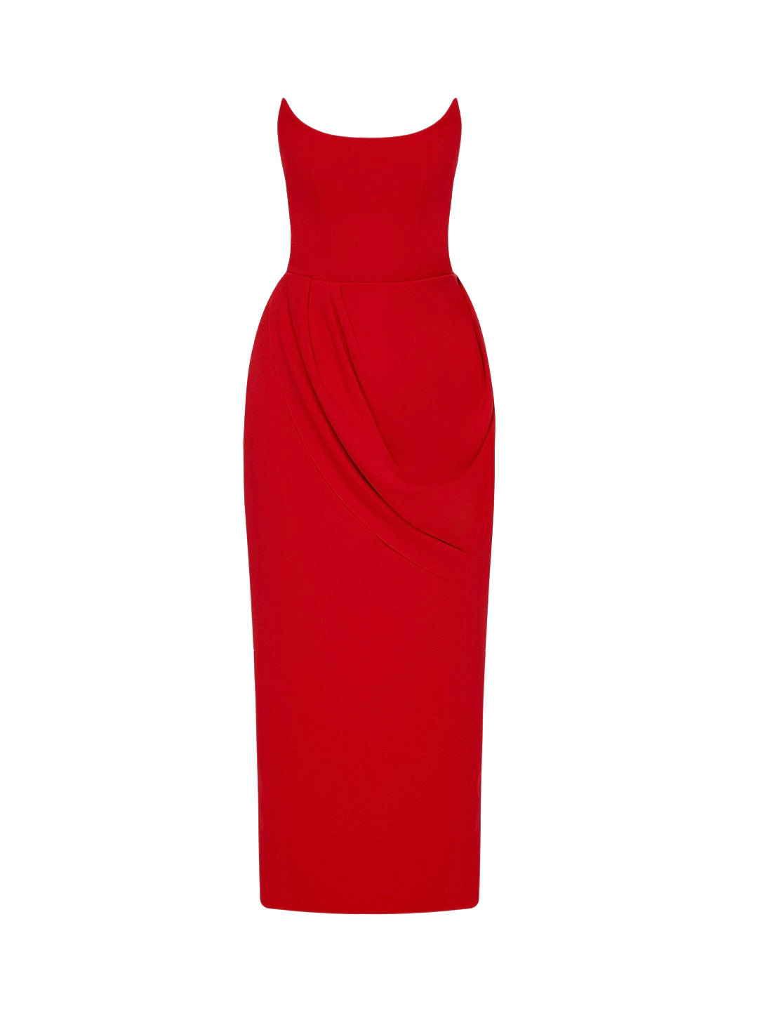 Shop Balykina Anastasia Matt Silk Midi Dress Red