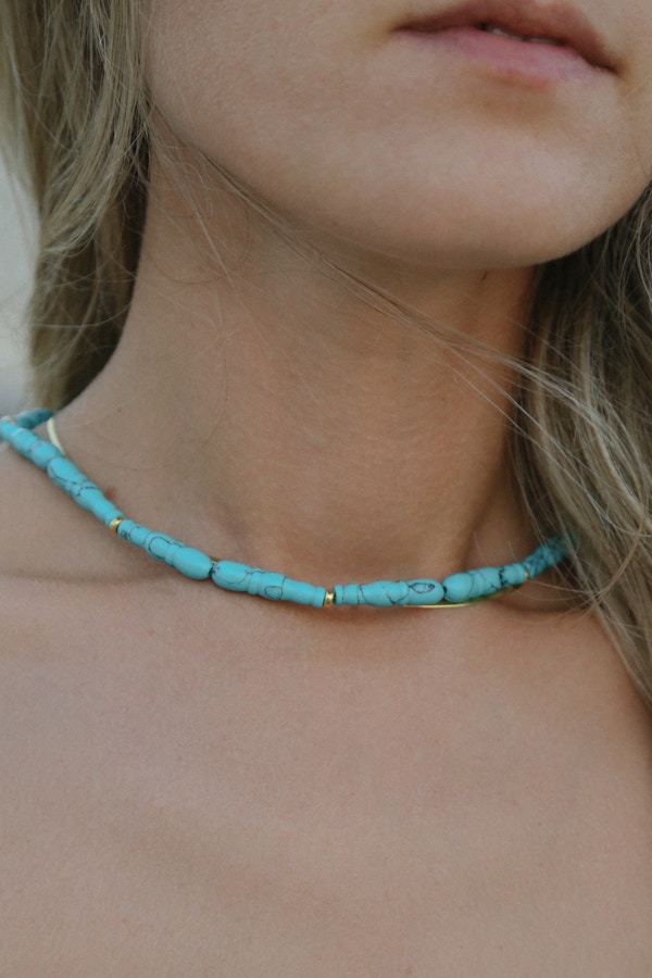 Alesya  Orlóva Turquoise Stick Necklace In Blue
