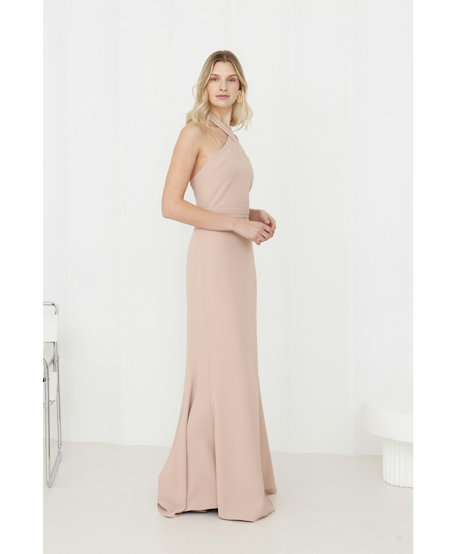 GISEL Dusty Rose Off-Shoulder Long Evening Dress made by UNDRESS