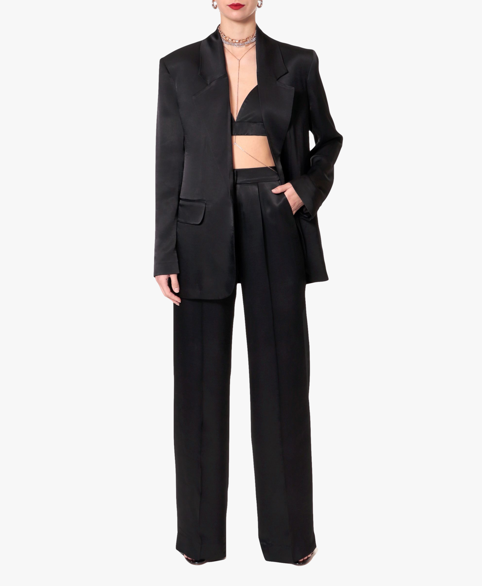 Blazer Bellamy Glossy Black in Black made by HALEWSKI
