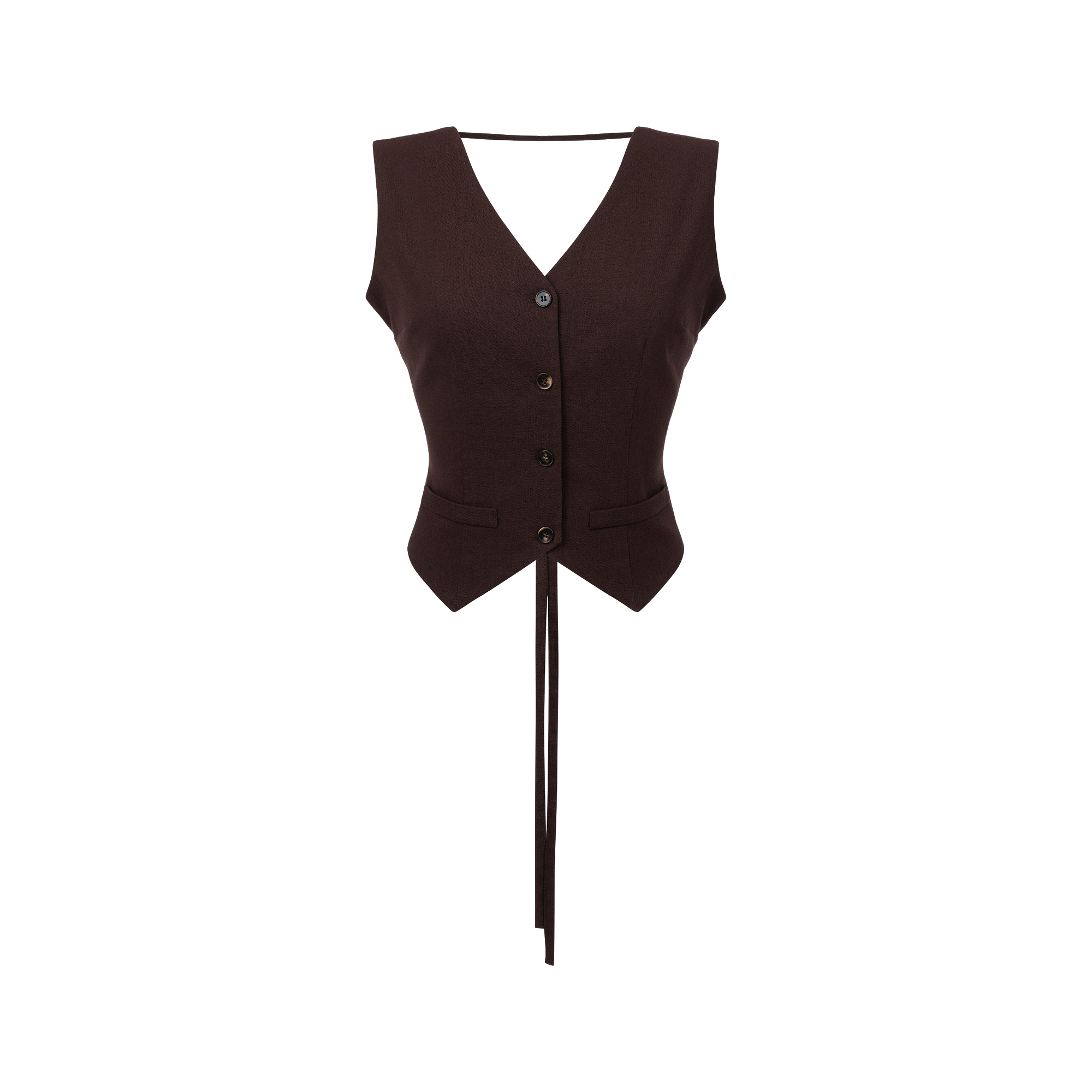 Wiktoria Frankowska Driftwood Suit Vest In Brown