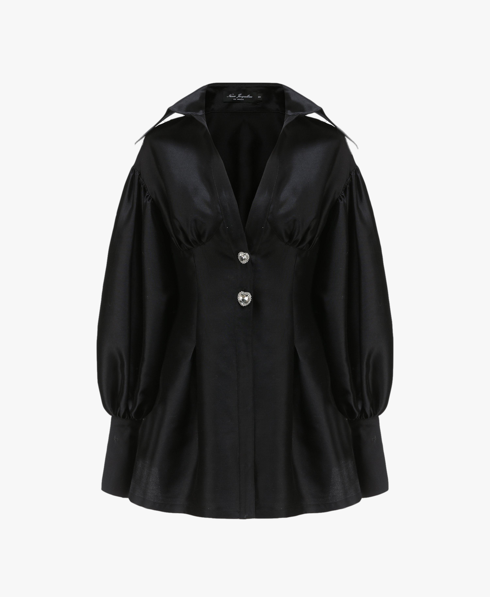 Black Palace Shirt Dress (Final Sale) in Black made by Nana Jacqueline