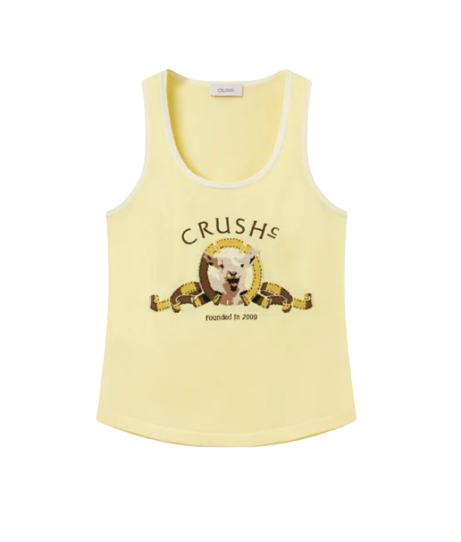 Crush Collection Sporty Jacquard Tank Top In Yellow