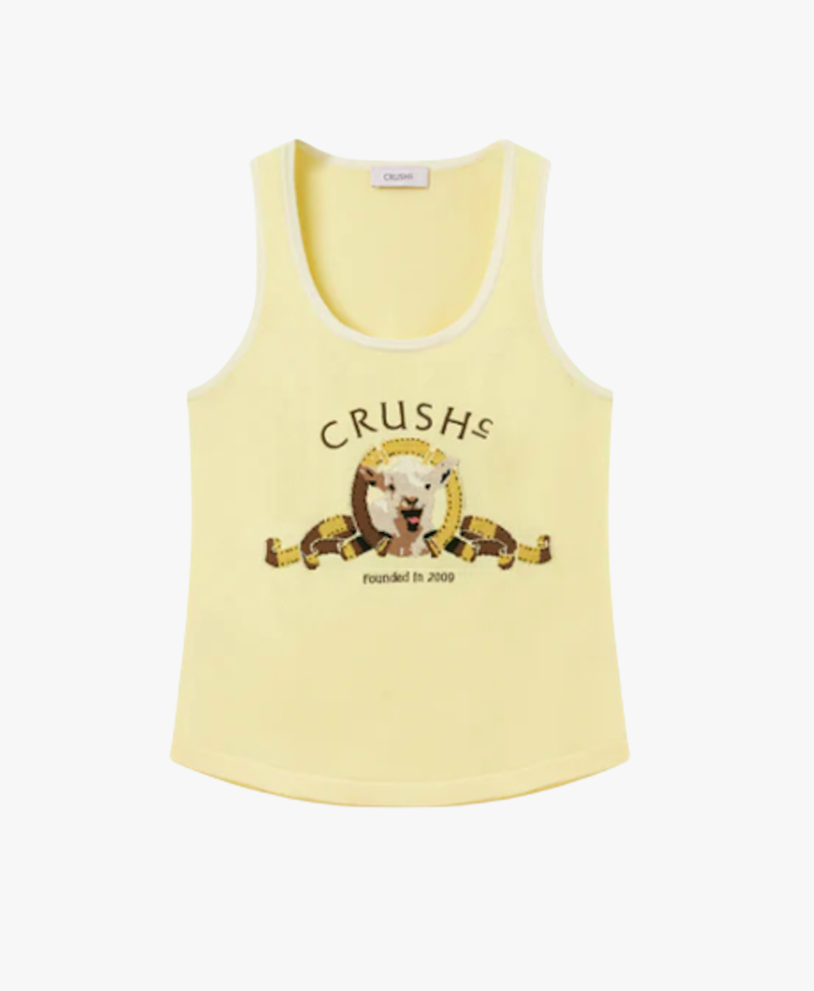 SPORTY JACQUARD TANK TOP in Yellow made by CRUSH Collection