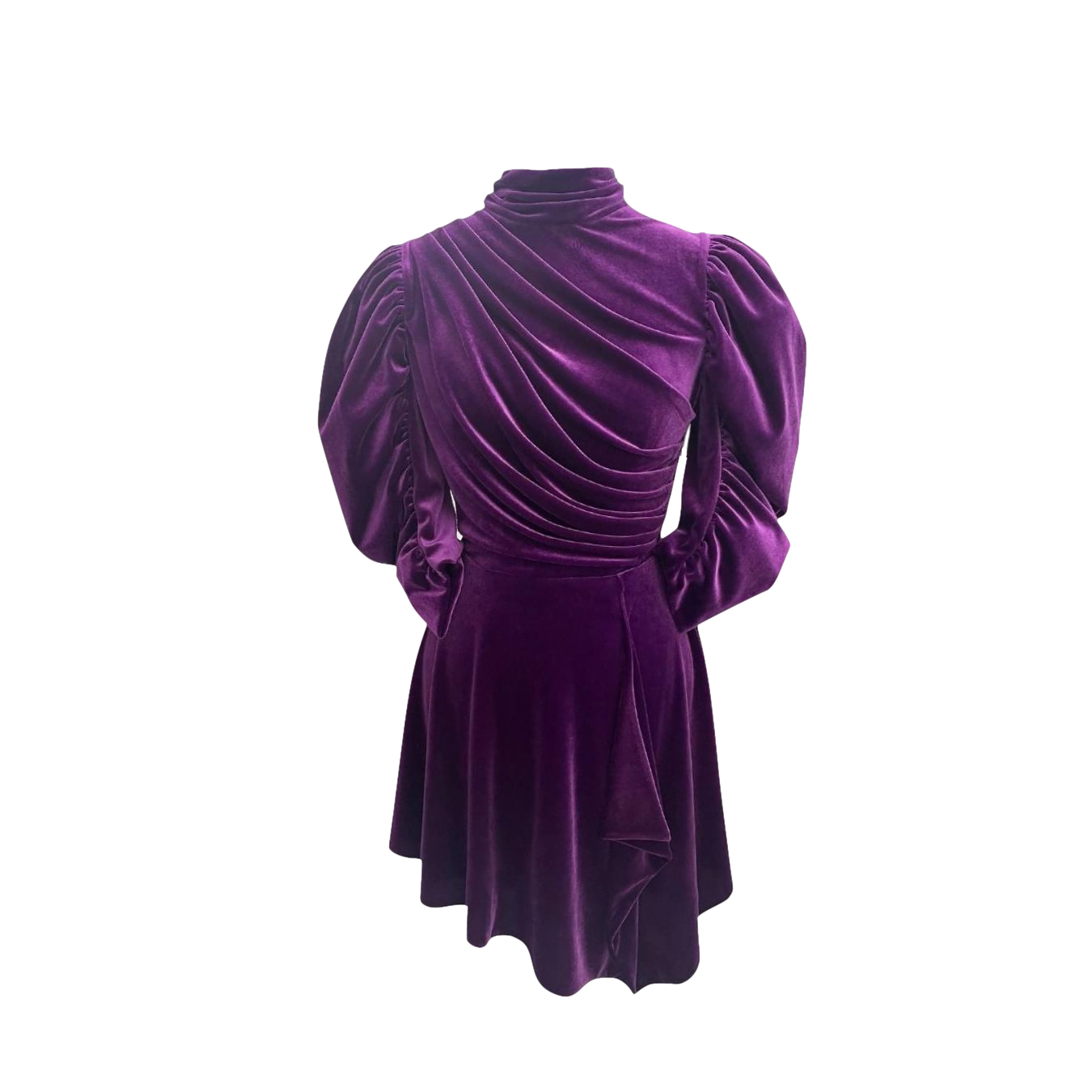 Shop Vasiliki Flavia Velvet Draped Dress Mini Cassis In Purple