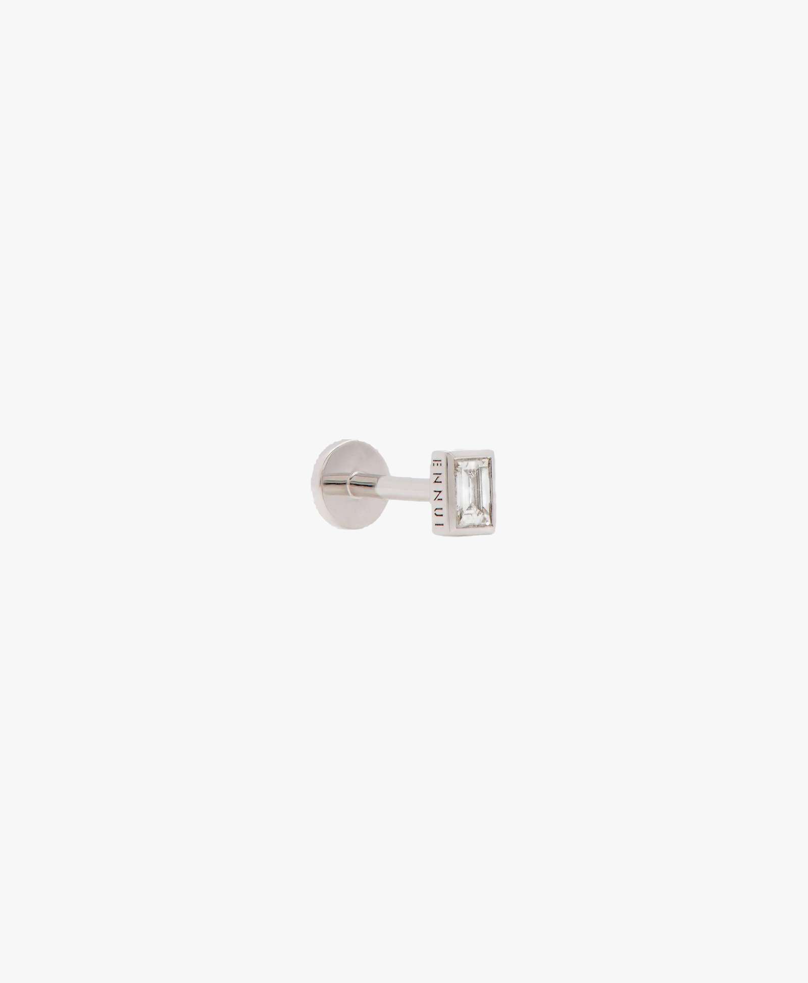 RECTANGULAR LABRET - WHITE DIAMOND & WHITE GOLD made by ENNUI