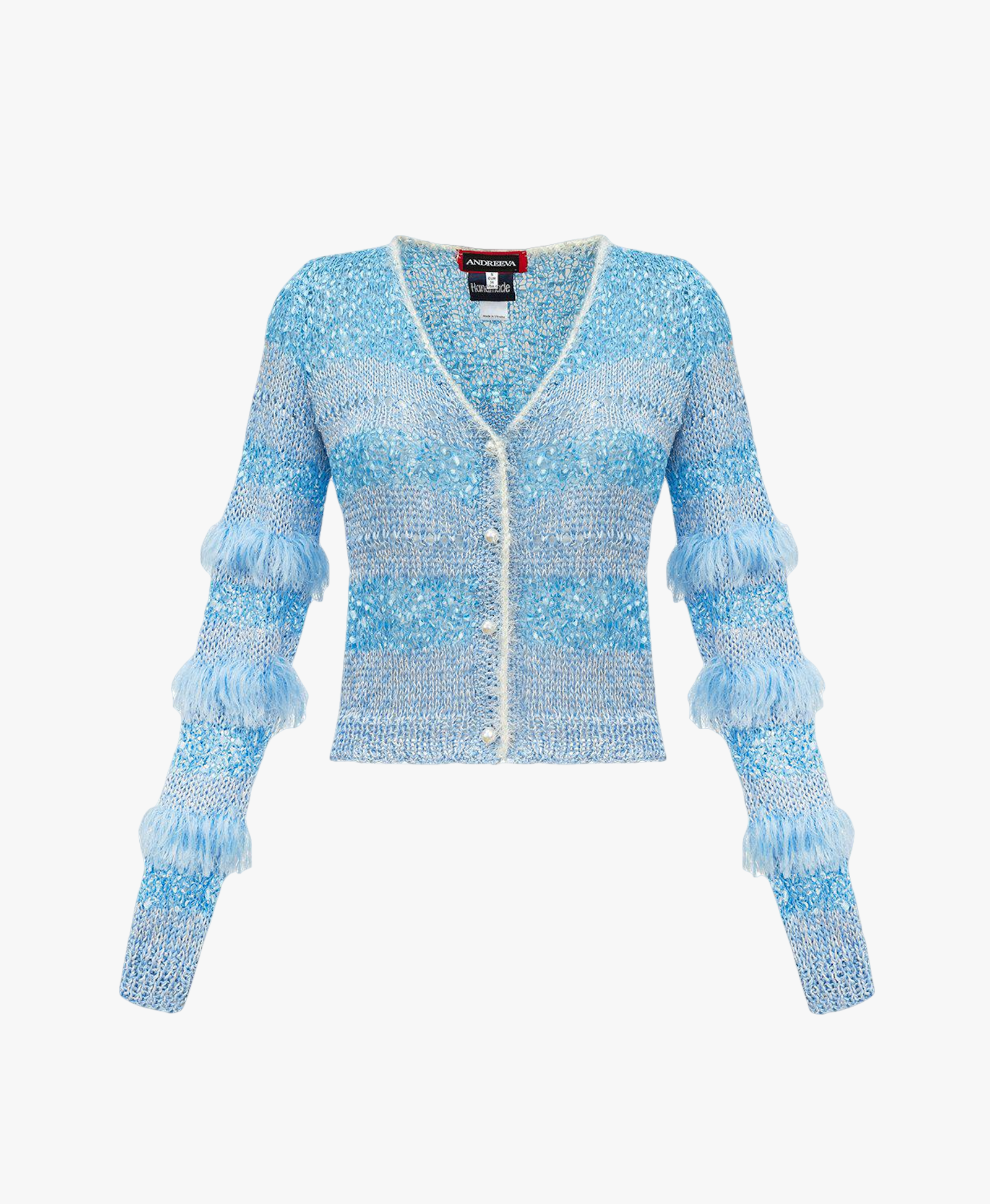 Blue Handmade Knit Sweater made by ANDREEVA