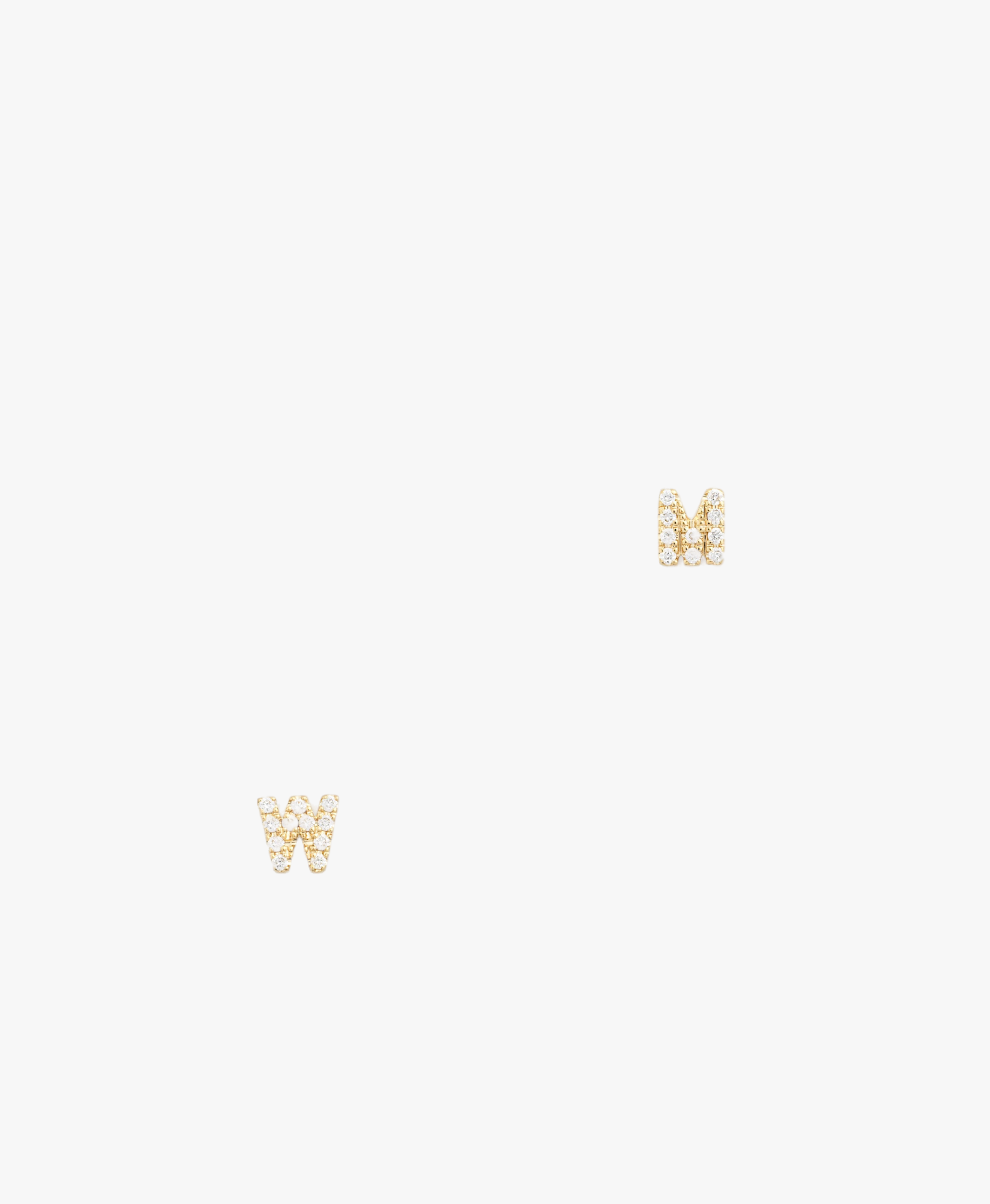 LETTER LABRET - WHITE DIAMOND & YELLOW GOLD made by ENNUI
