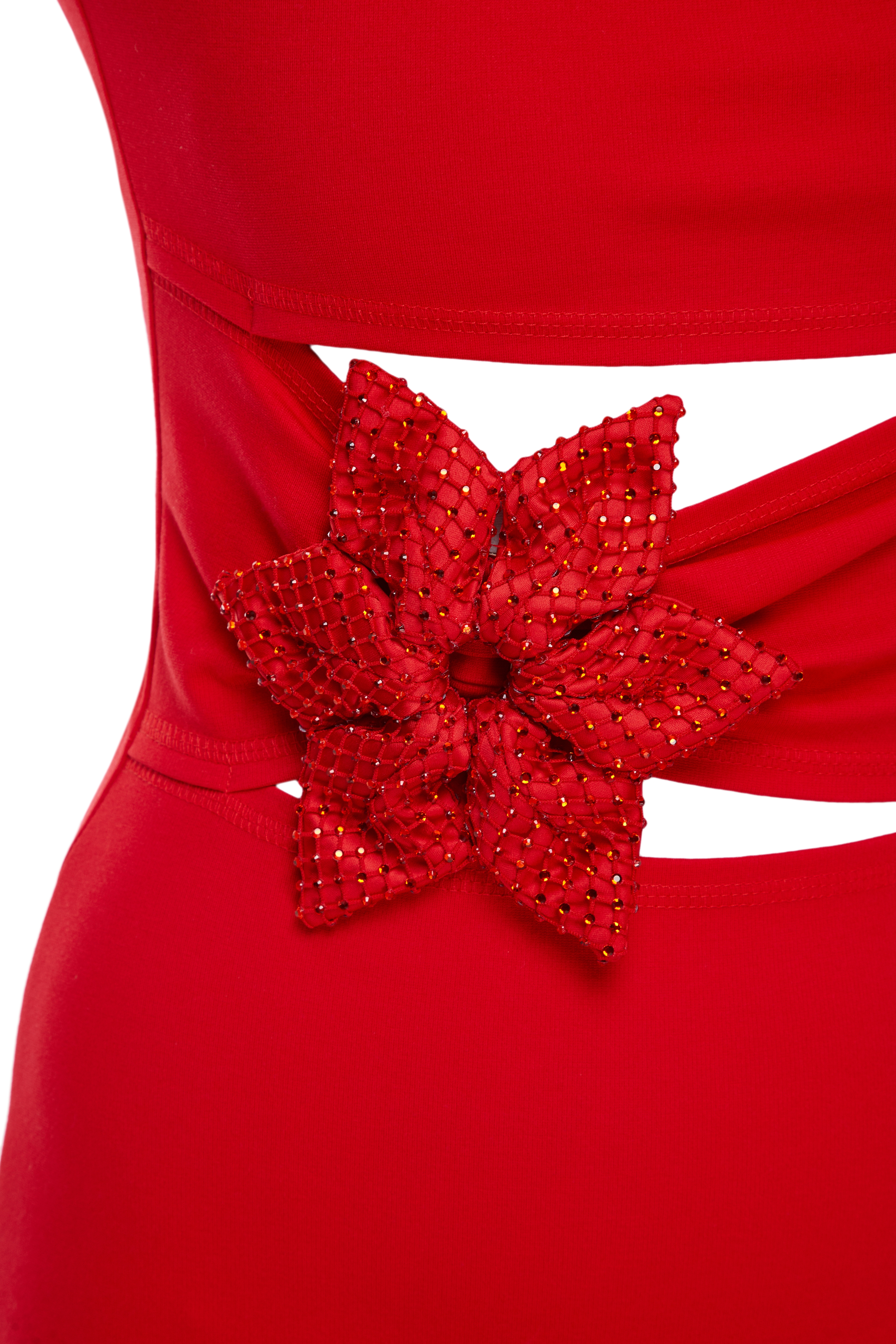 Shop Malva Florea Red Mini Dress With Cutouts