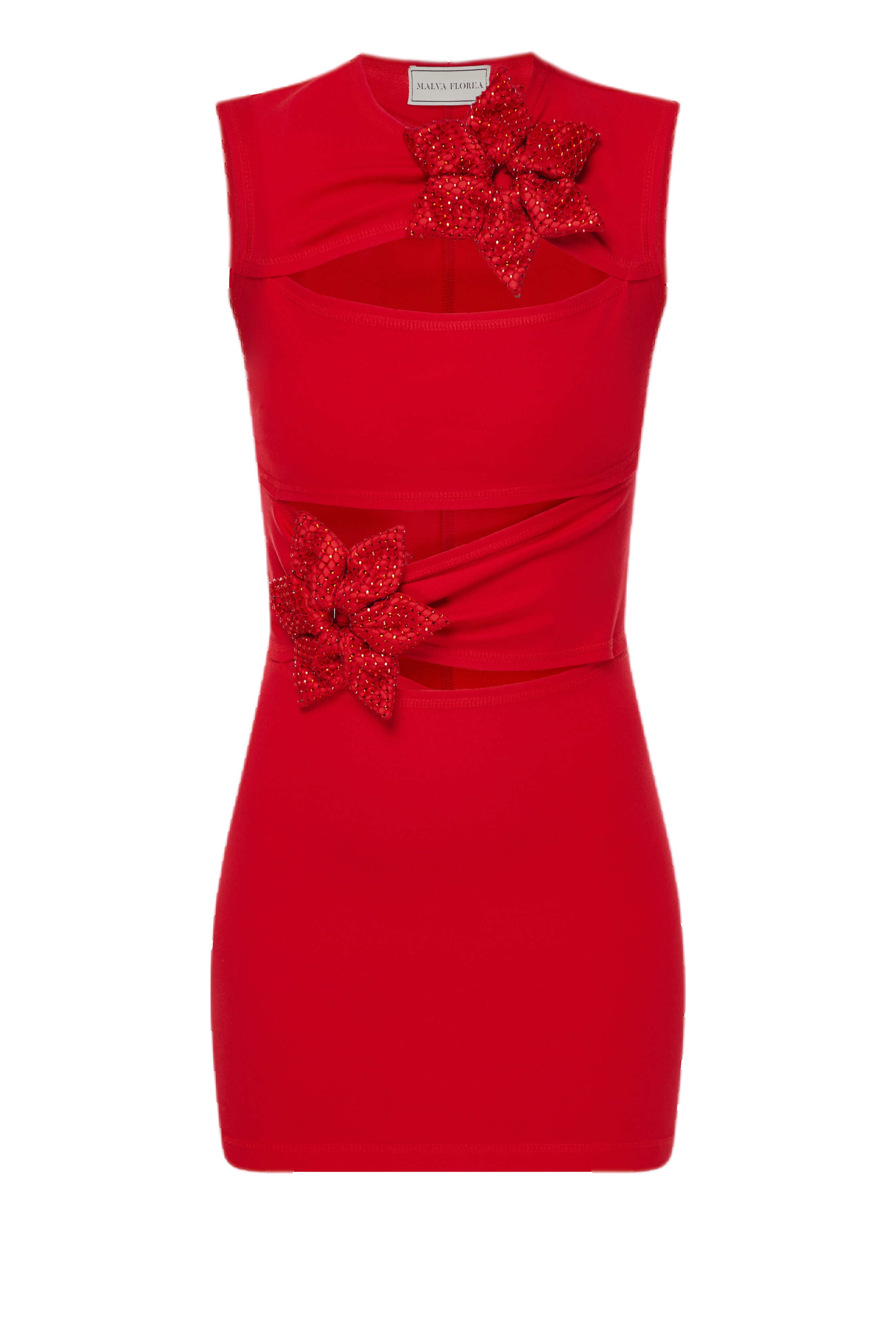 Malva Florea Red Mini Dress With Cutouts