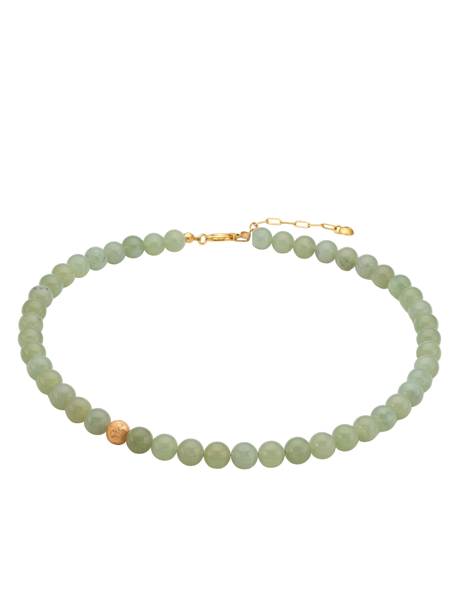 Shop Eva Remenyi Jade Forest Green Necklace In Gold