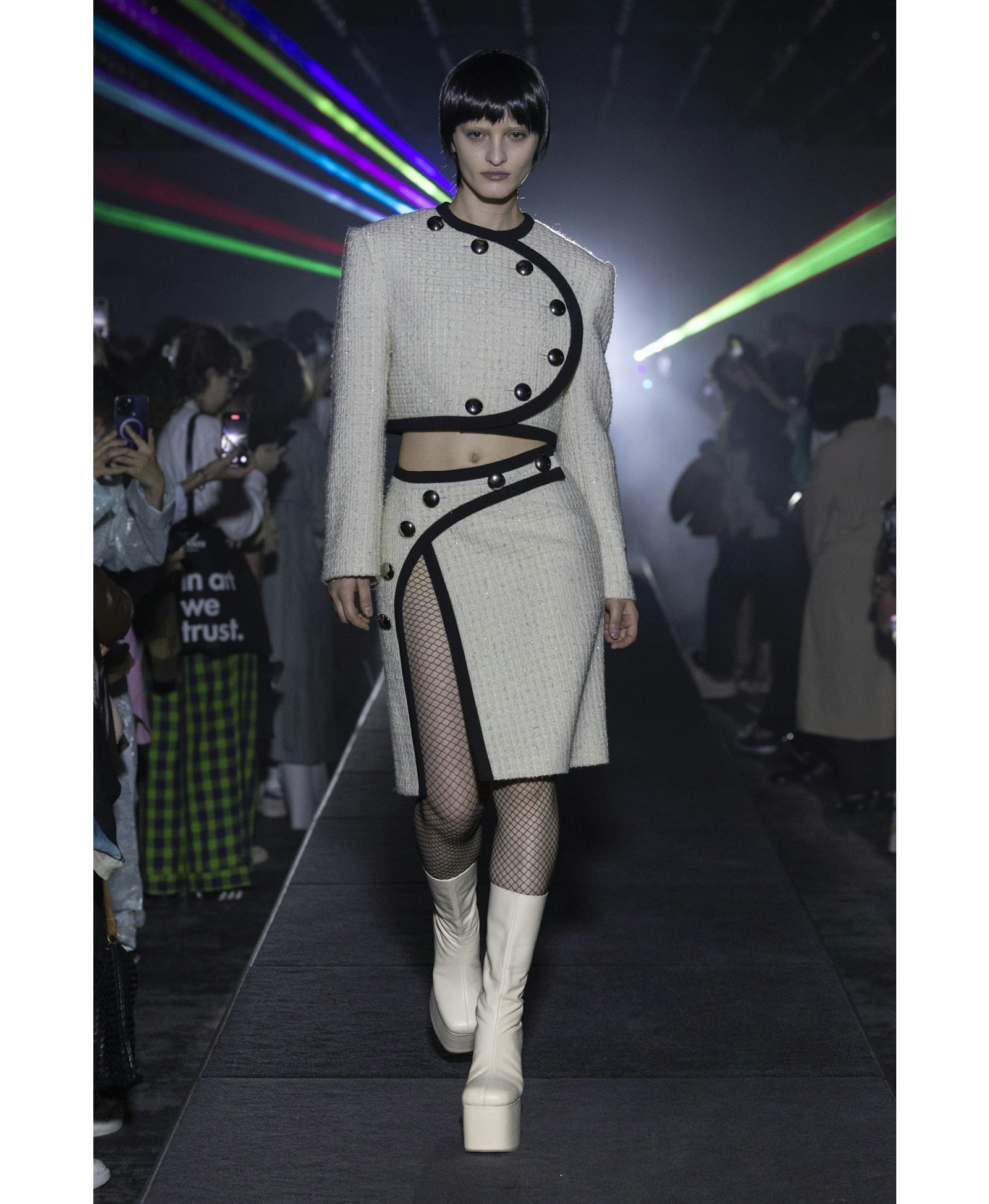 TWEED ASYMMETRIC JACKET made by KEBURIA