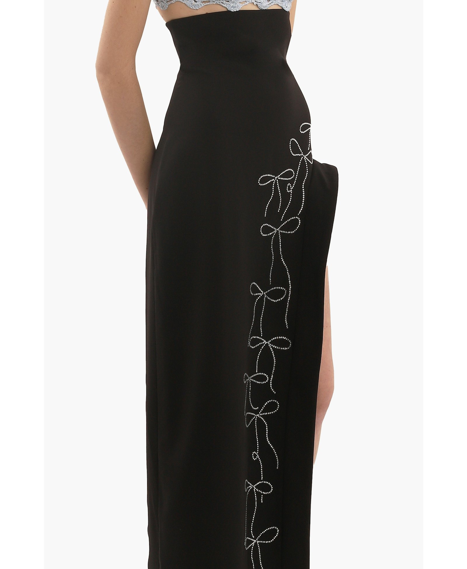 Black crystal bow skirt made by Compte Spain