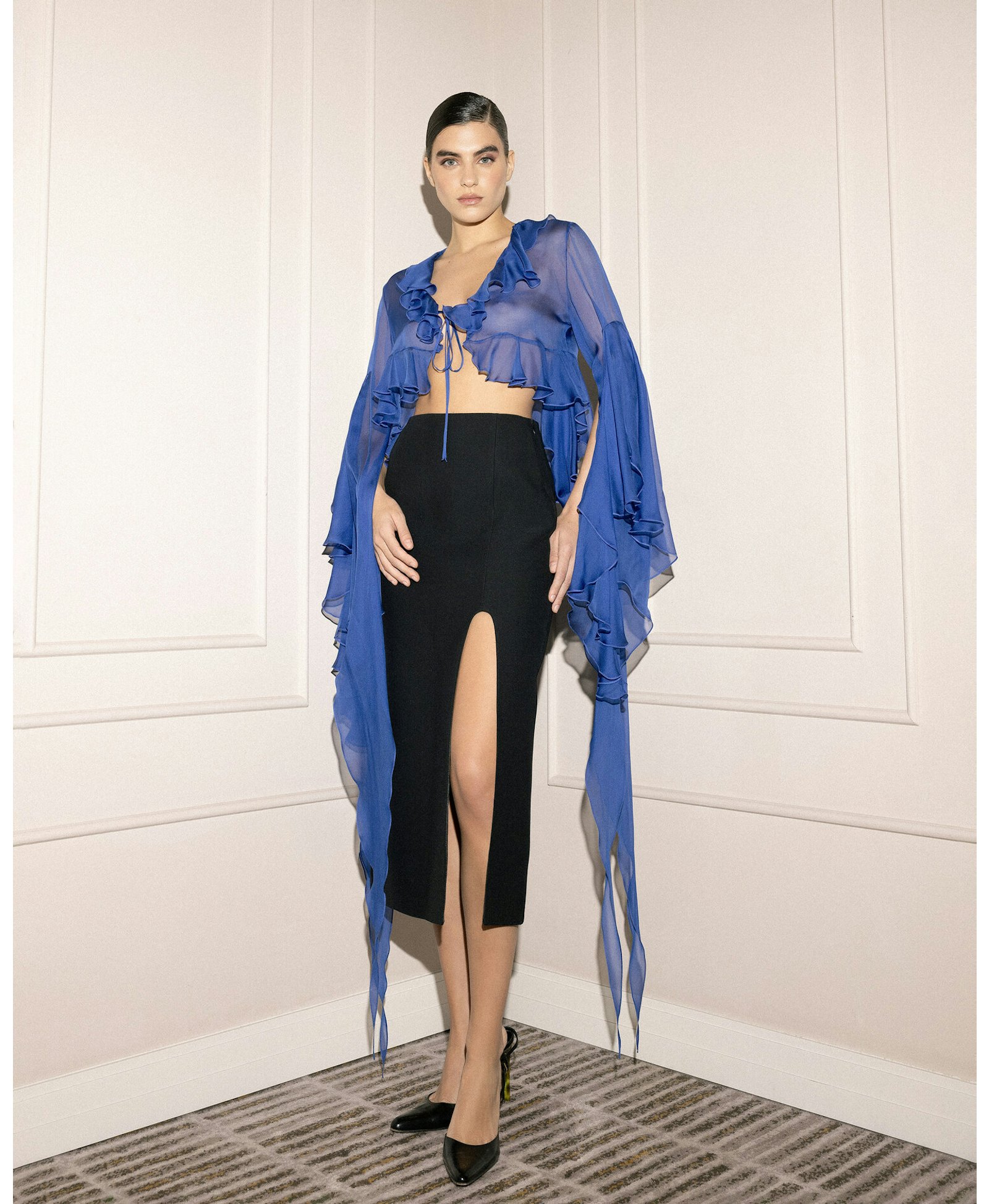 High Slit Midi Skirt made by Maria Kokhia