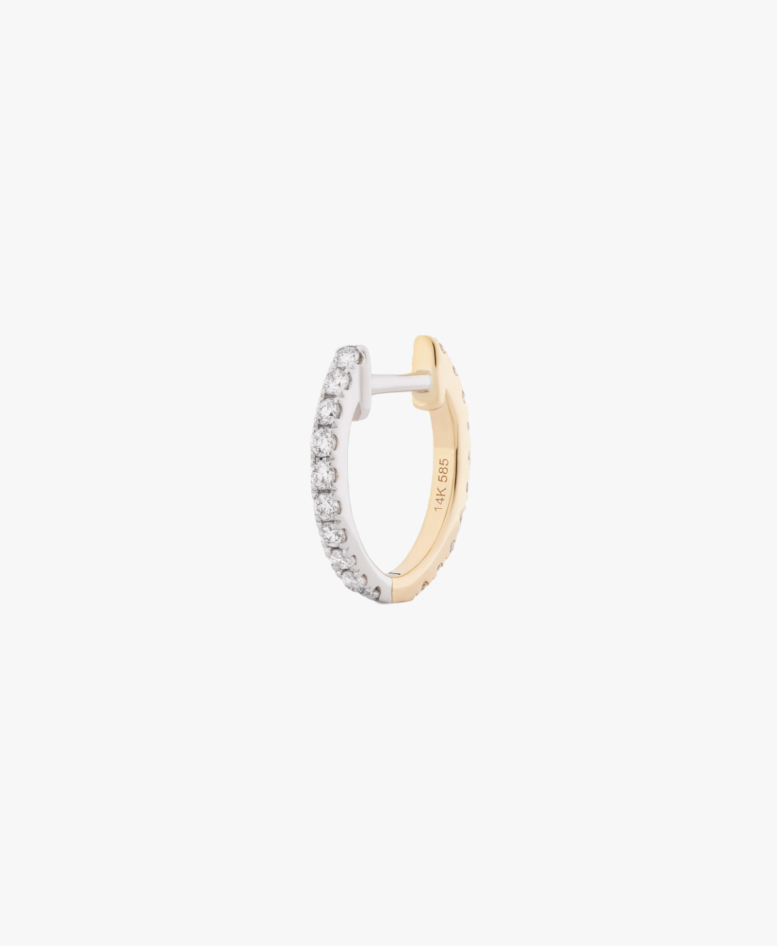 SOUL SISTER HOOP - WHITE DIAMOND & YELLOW/WHITE GOLD - 10mm made by ENNUI