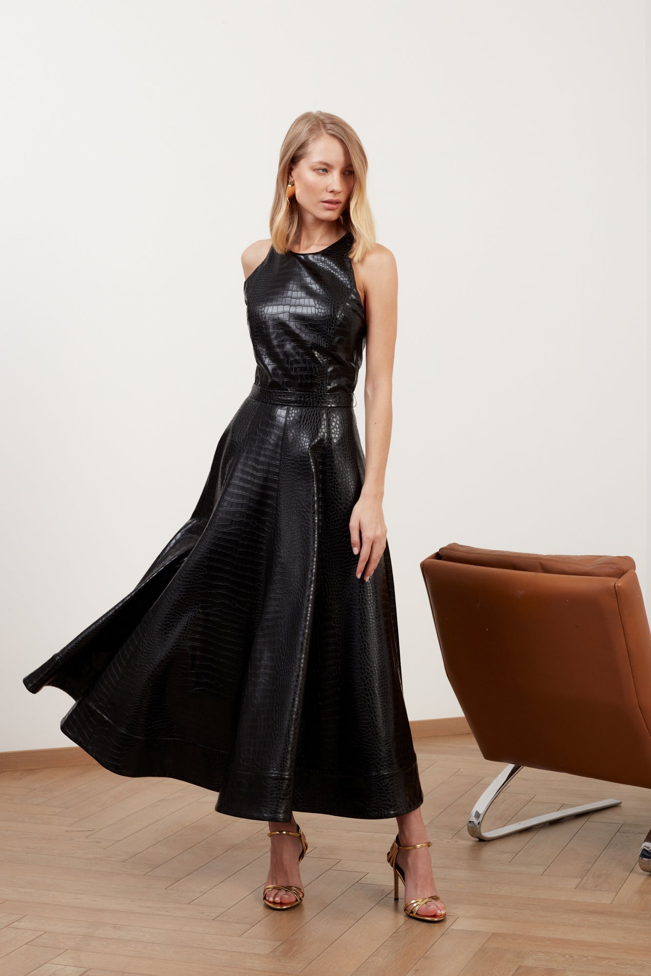 Shop Undress Avalon Black Textured Vegan Leather Cocktail Dress