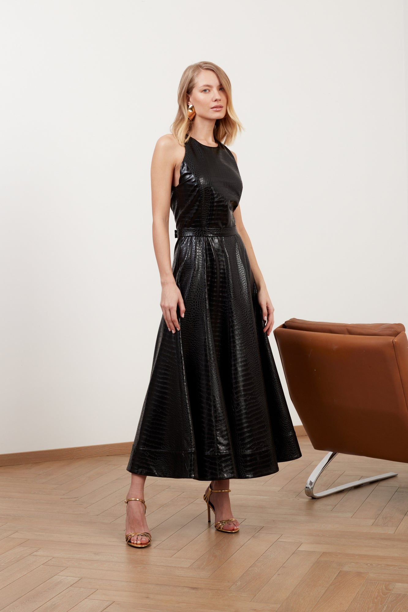 Shop Undress Avalon Black Textured Vegan Leather Cocktail Dress