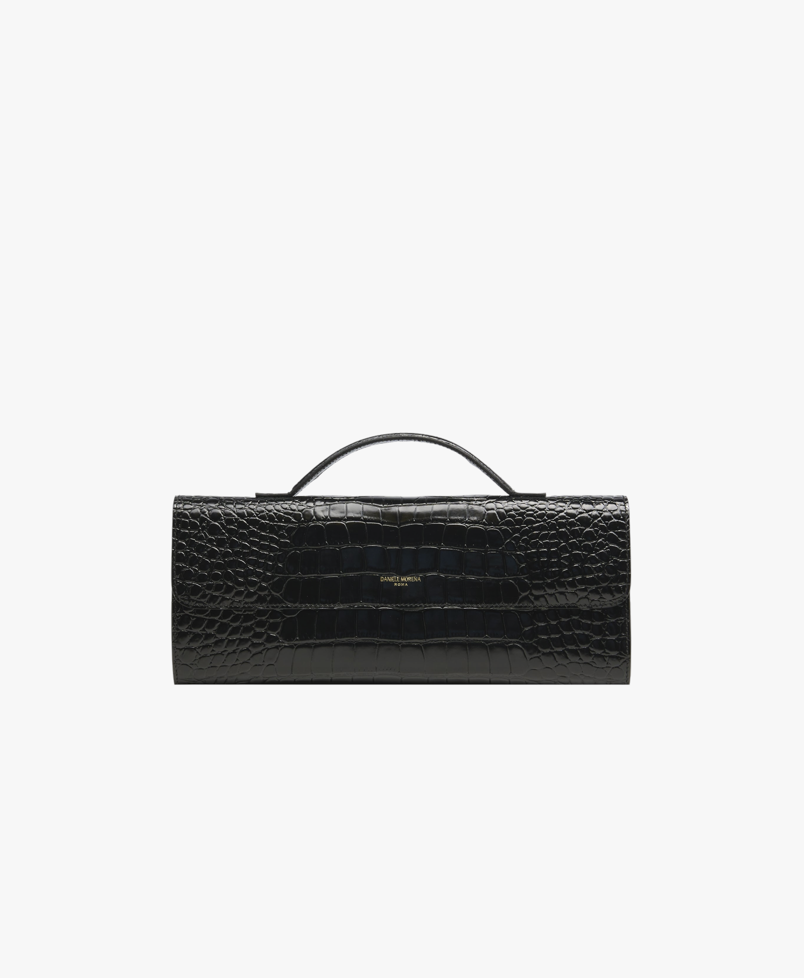 BÉA CLUTCH BAG In Black Snakeskin made by Daniele Morena