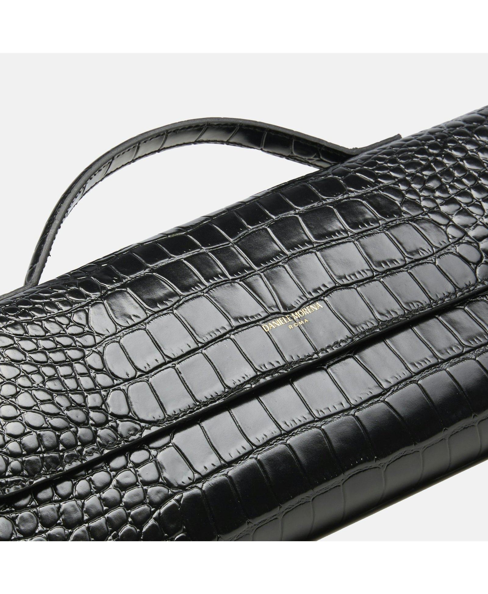 BÉA CLUTCH BAG In Black Snakeskin made by Daniele Morena