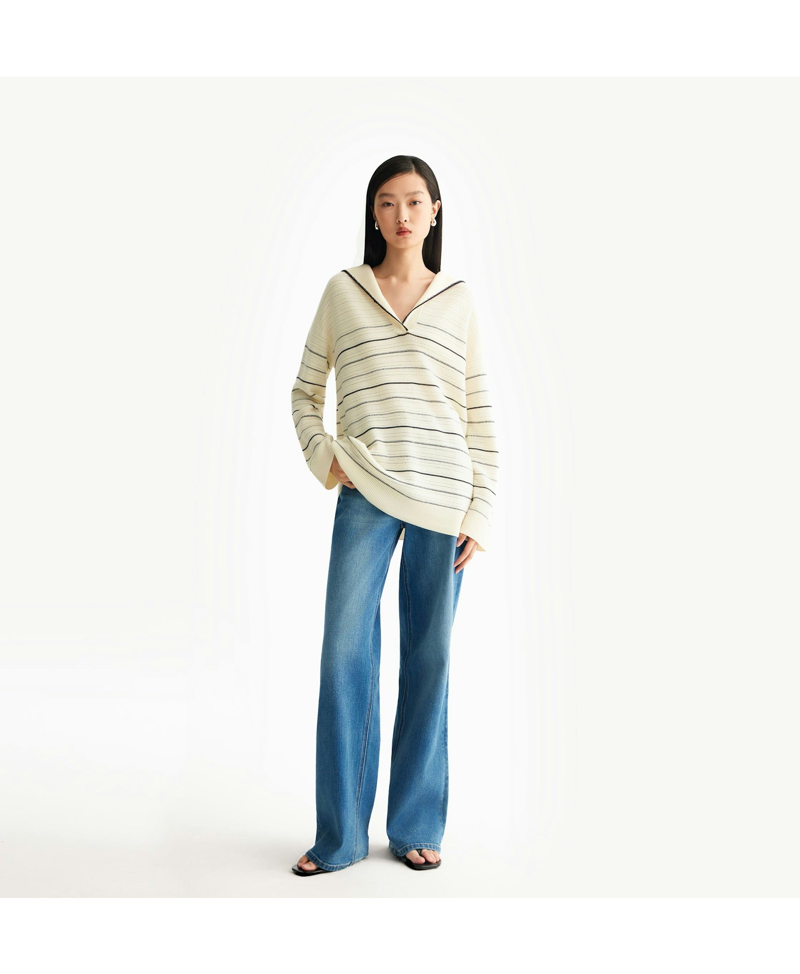 STRIPED SAILOR COLLAR SWEATER made by CRUSH Collection