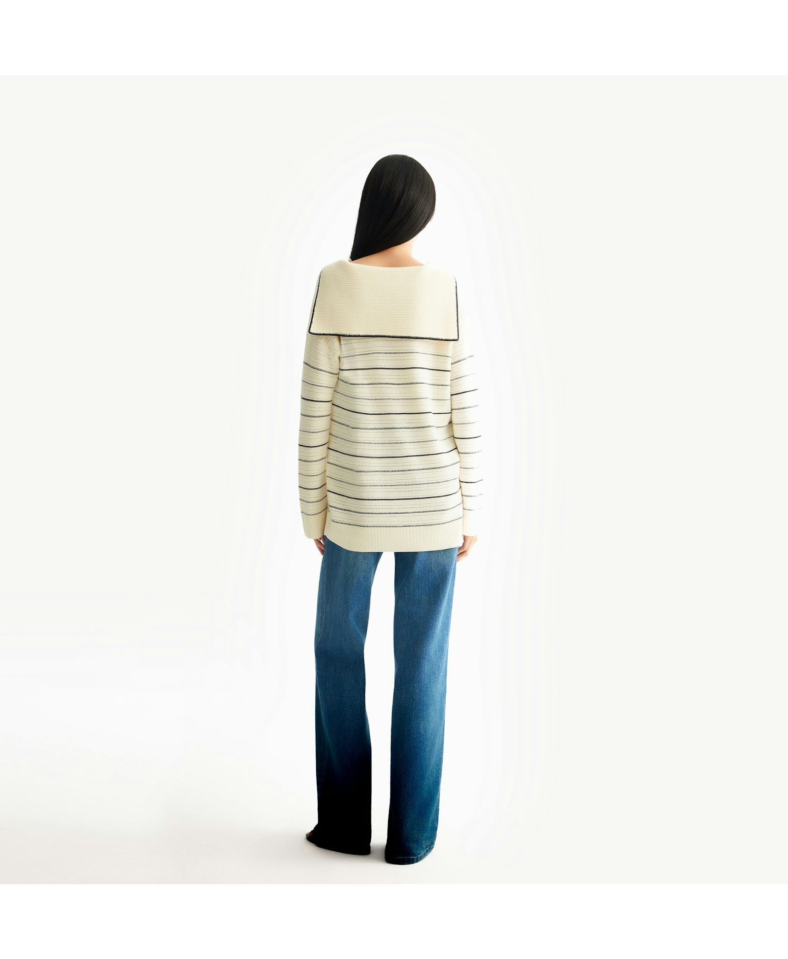 STRIPED SAILOR COLLAR SWEATER made by CRUSH Collection