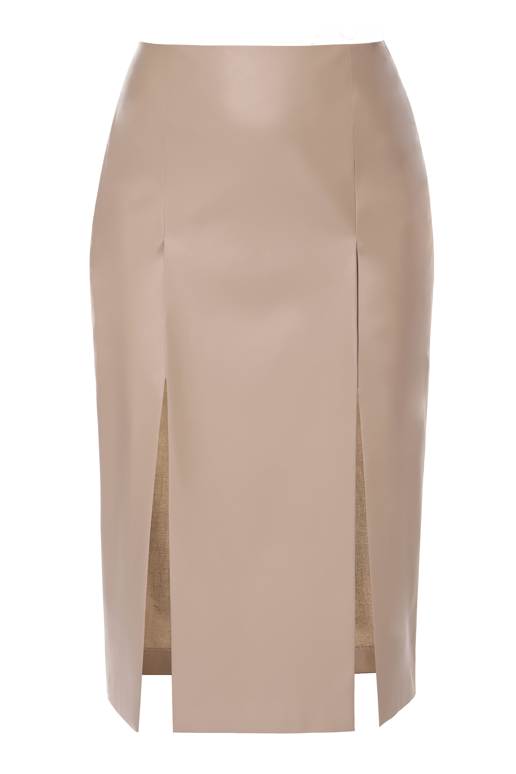 Shop Halewski Vegan Leather Skirt Salma Cool Beige