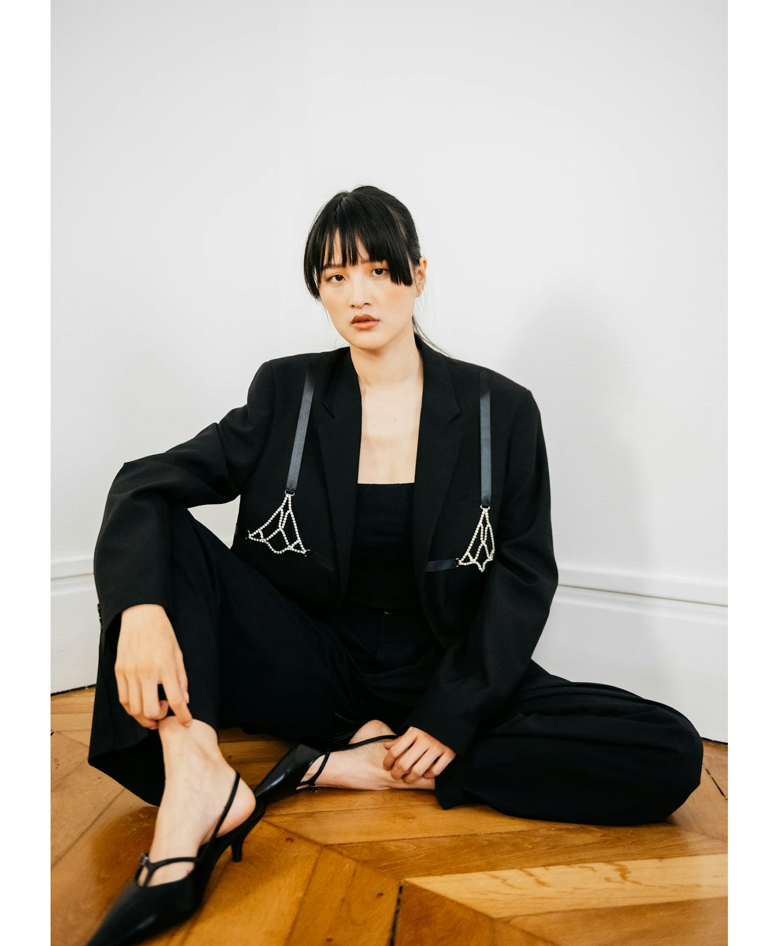 The Jane Blazer in Black made by ÂGE Paris