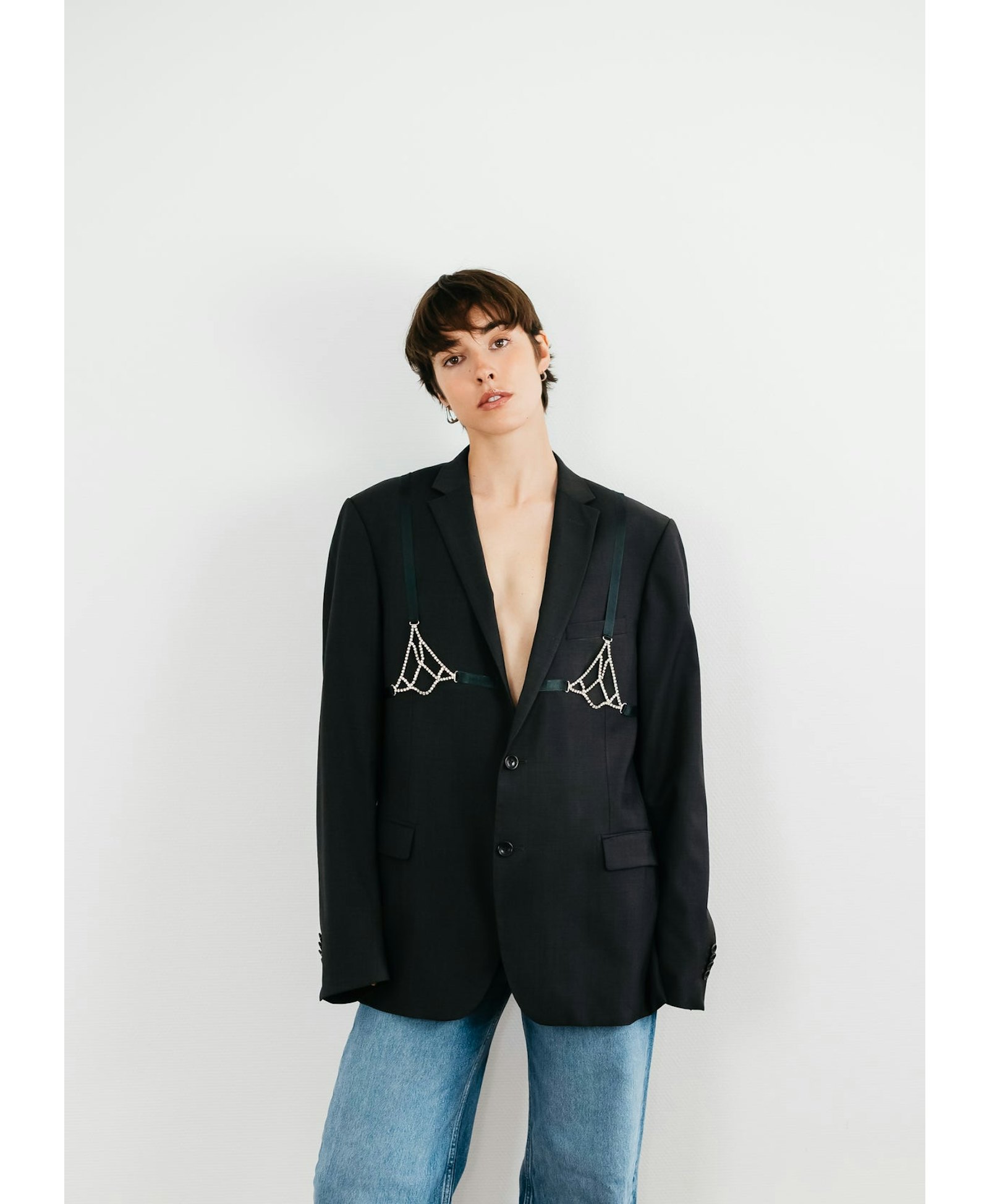 The Jane Blazer in Black made by ÂGE Paris