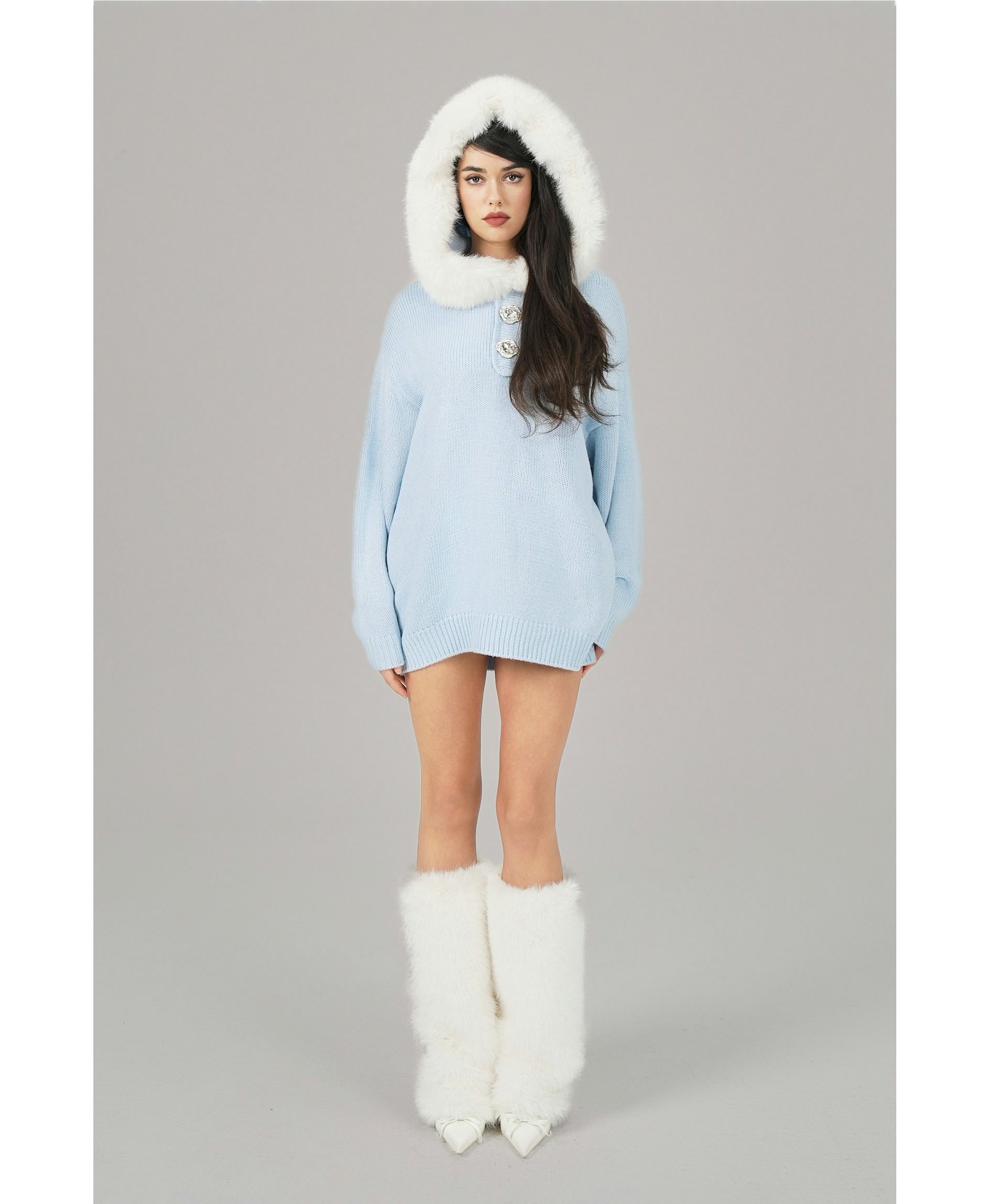 Ava Fur Sweatshirt (Blue) made by Nana Jacqueline