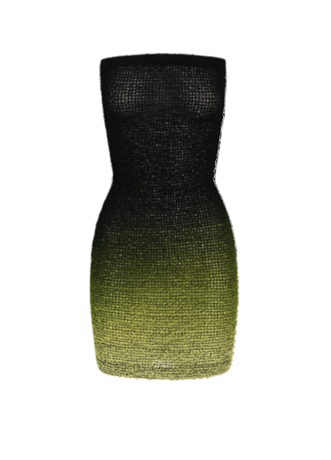 Hanne Bloch Degradé Nido Tube Silk Dress In Green