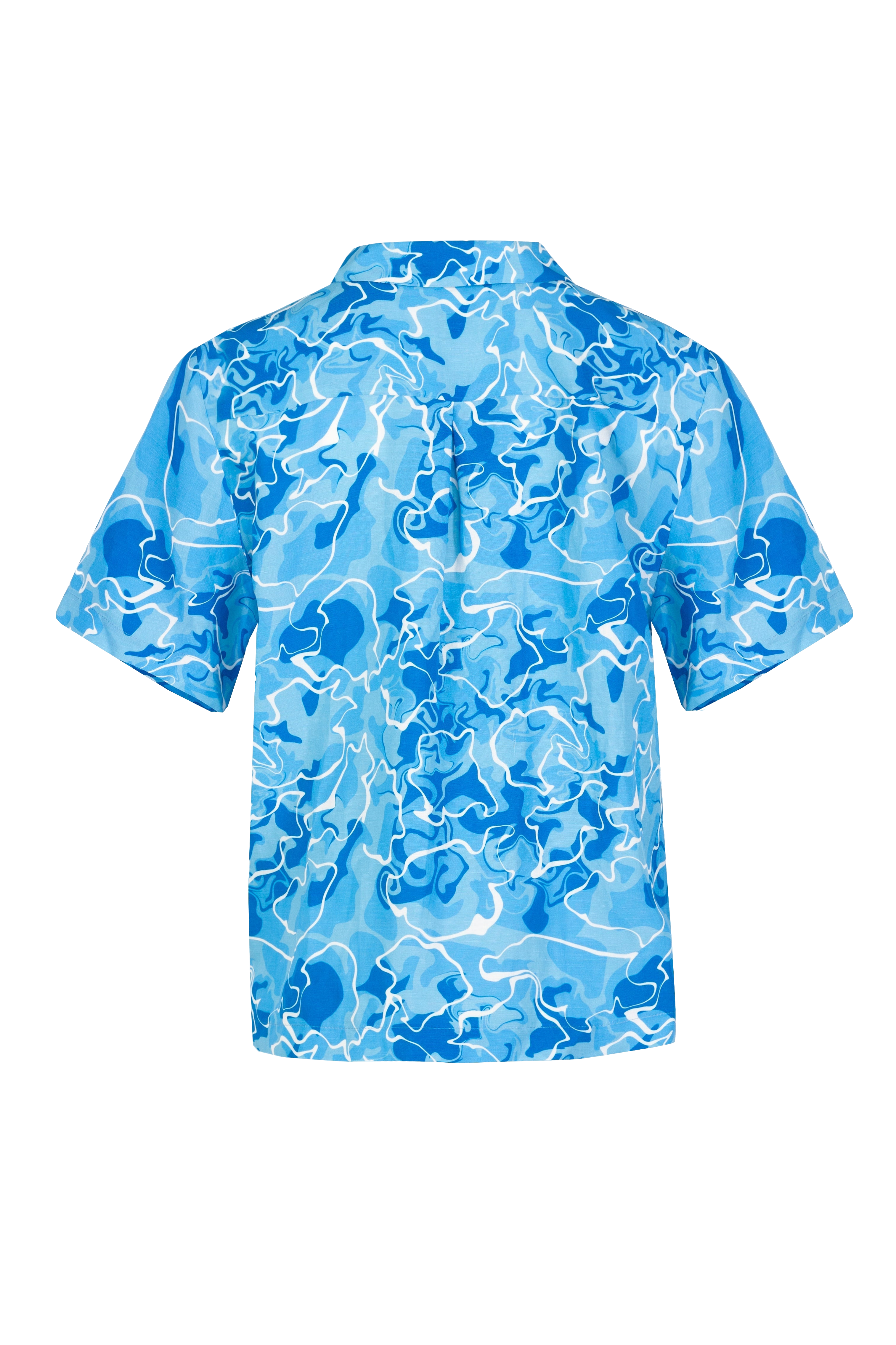 Shop Jaaf Short Sleeve Oversized Shirt In Pool Water Print