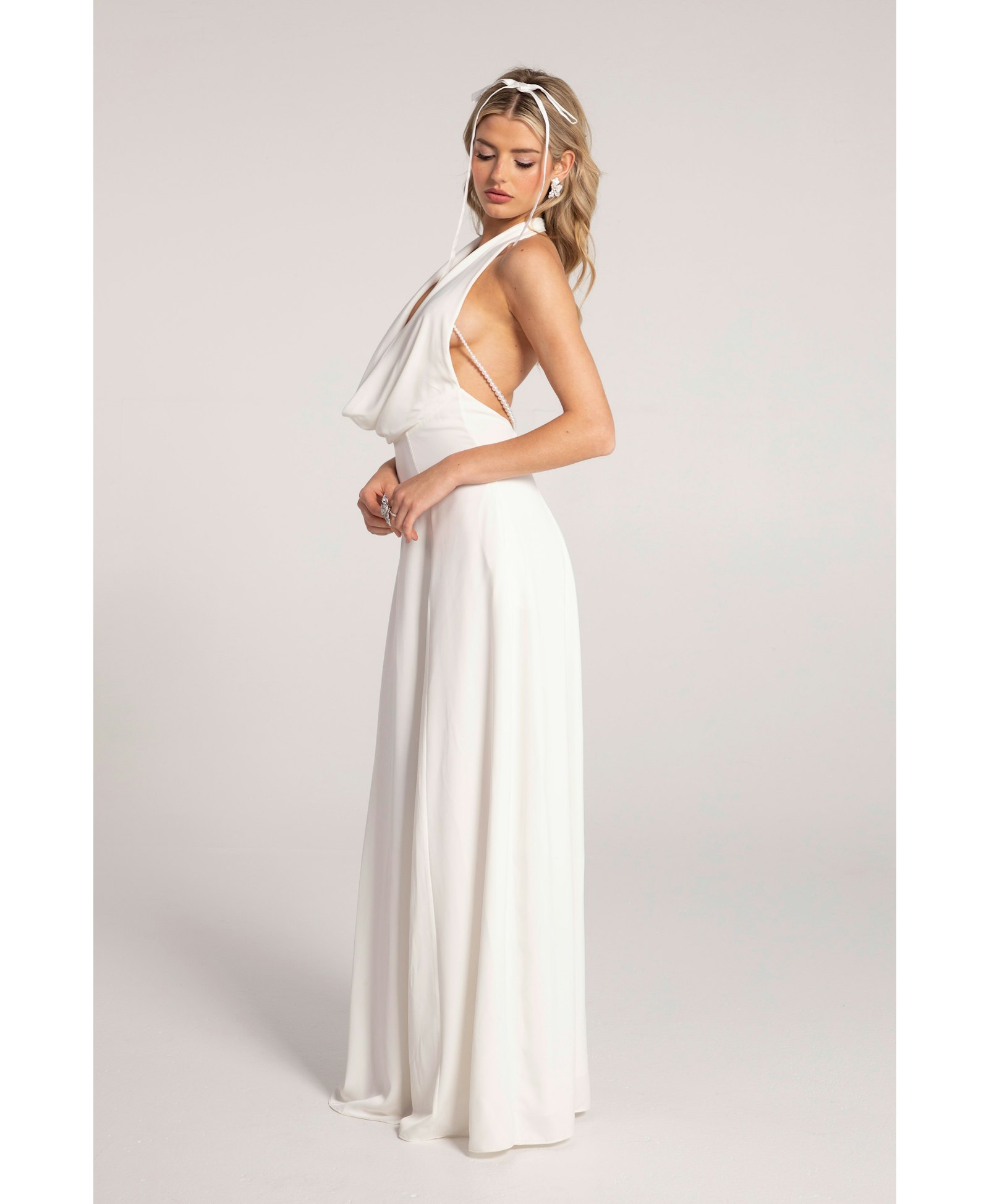 Aniya Satin Dress (White) made by Nana Jacqueline